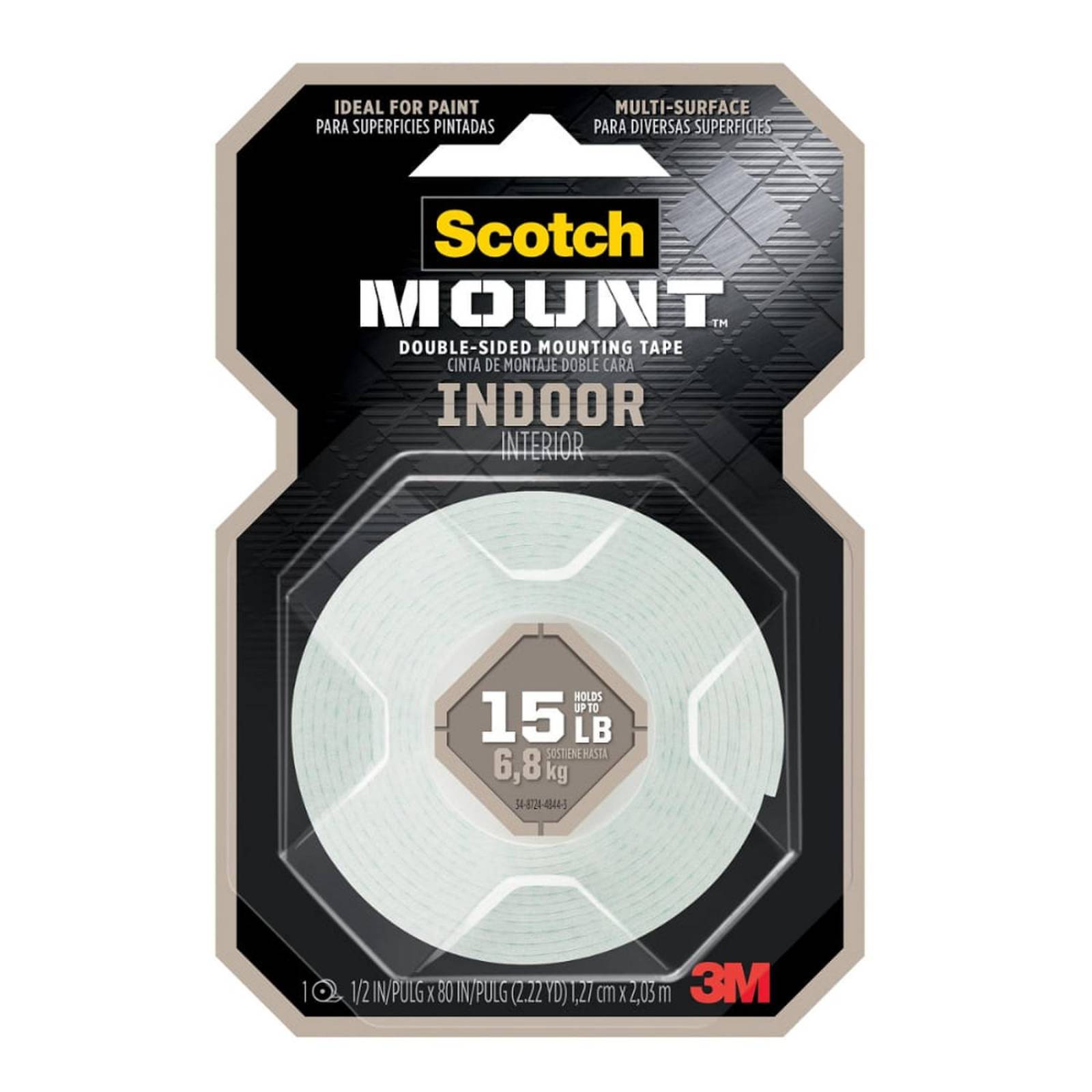 Cinta doble cara para montaje interiores, 12.7 mm x 2 m