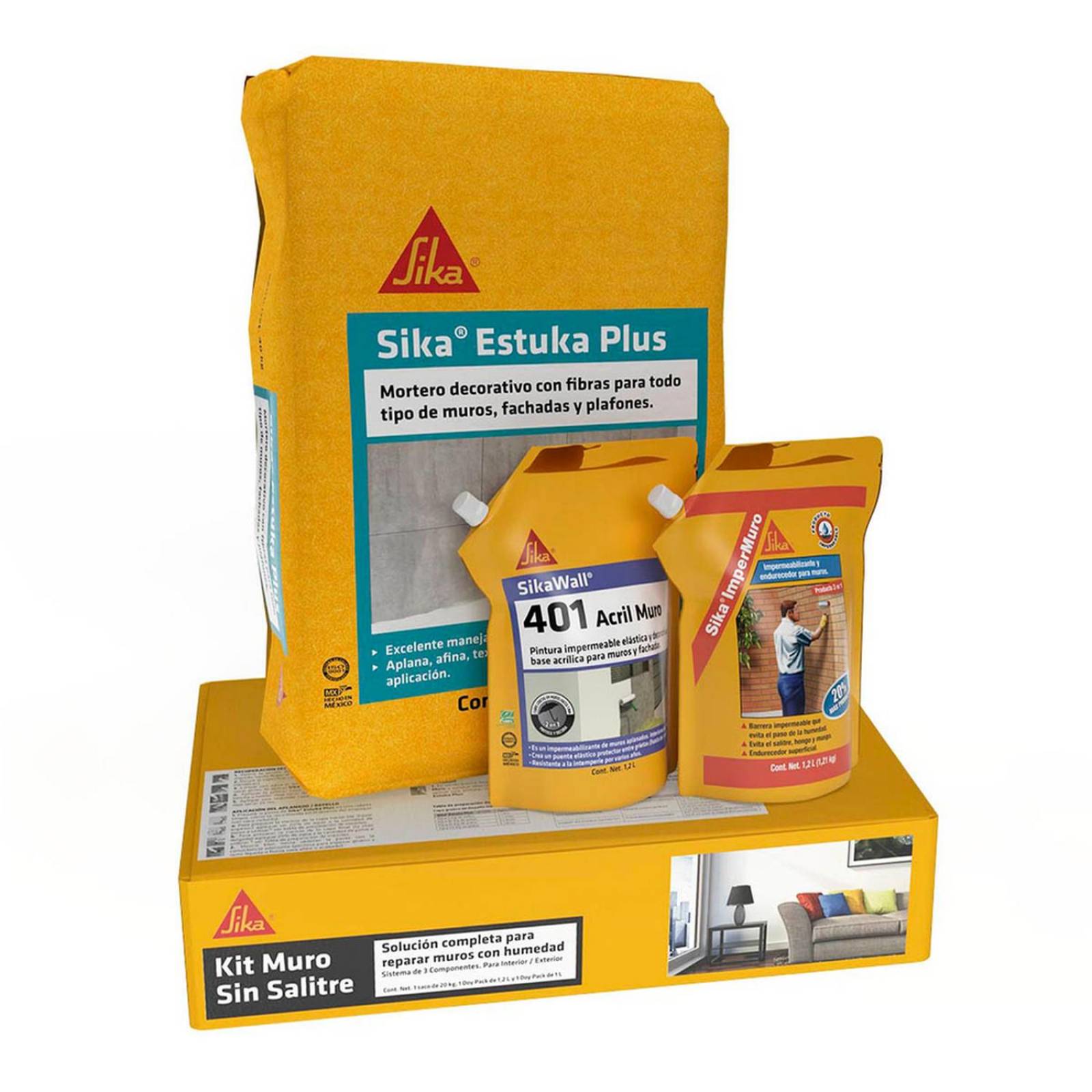 Kit muro sin salitre sika 3 piezas 
