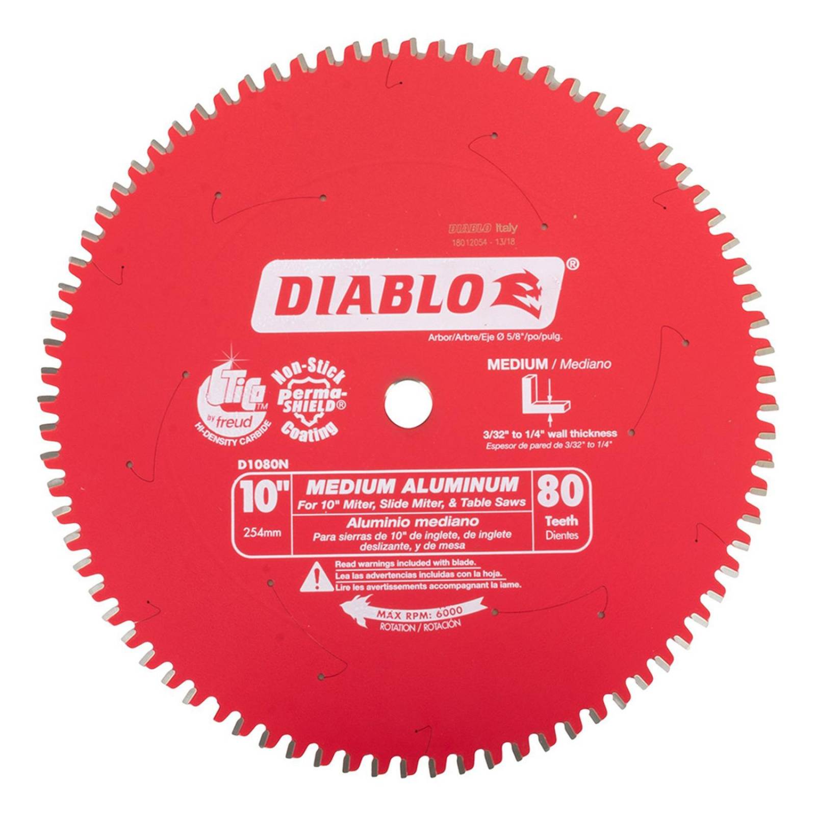 Disco de corte para aluminio de 10 pulgadas