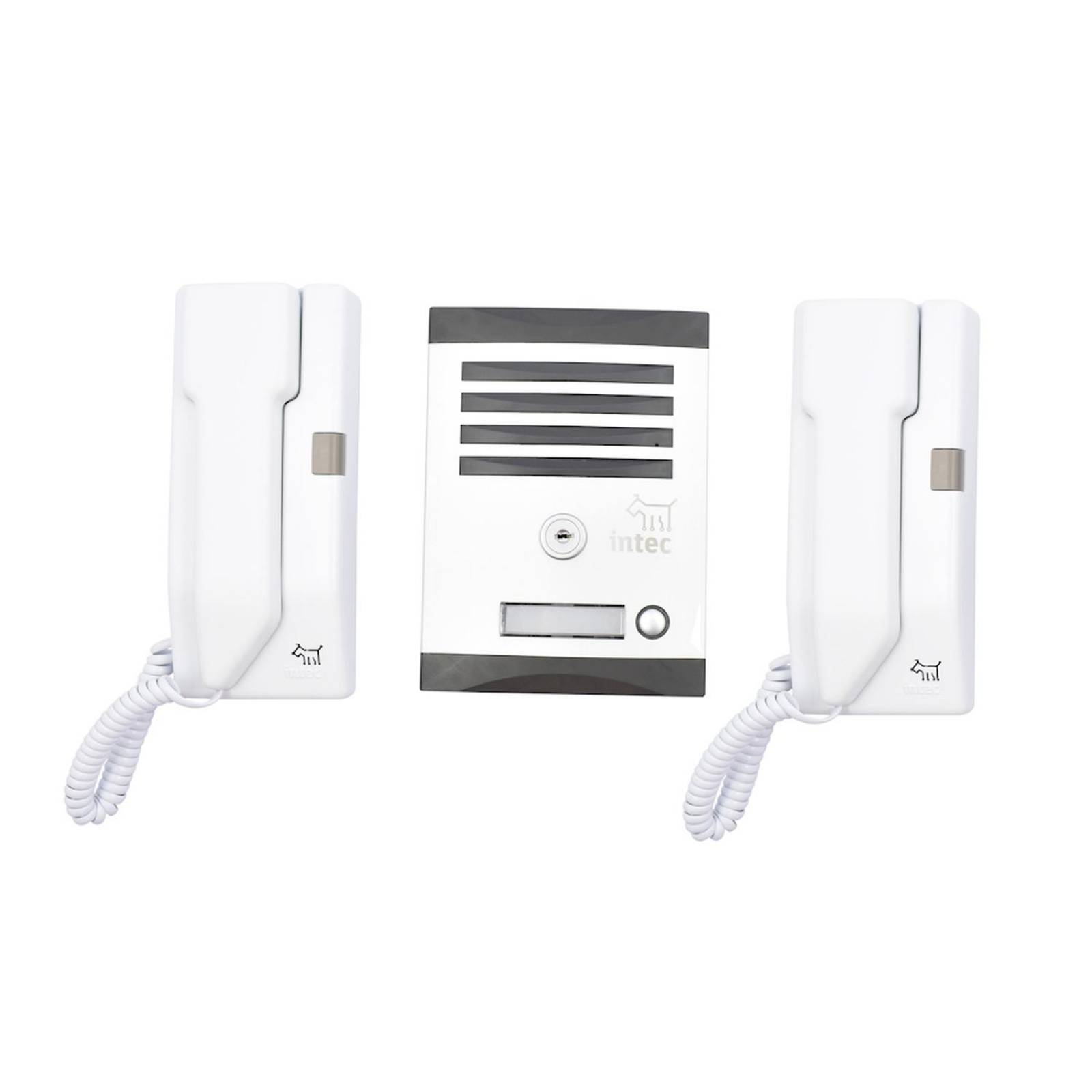 Kit de interfón con 2 teléfonos blanco