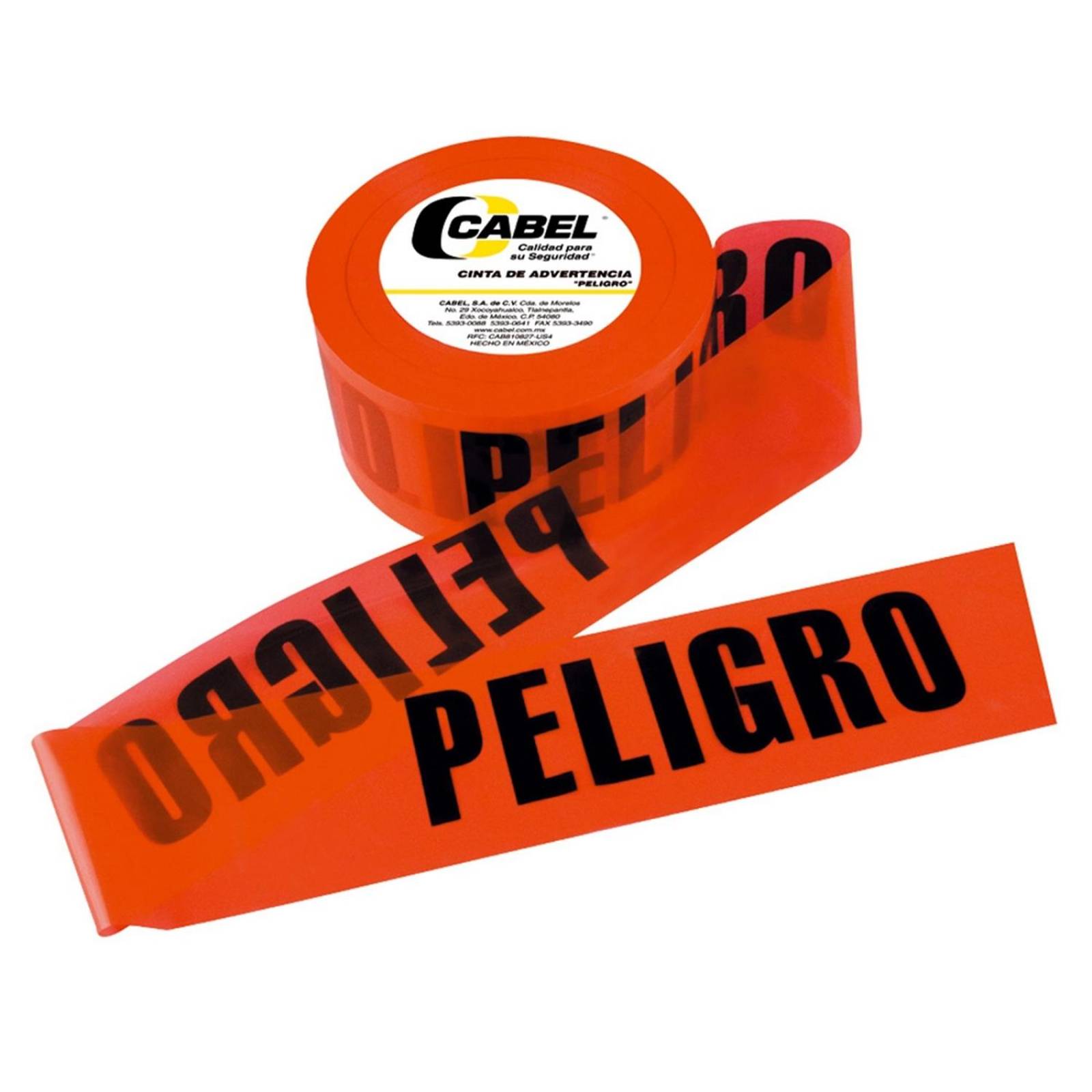 Cinta de advertencia peligro rojo