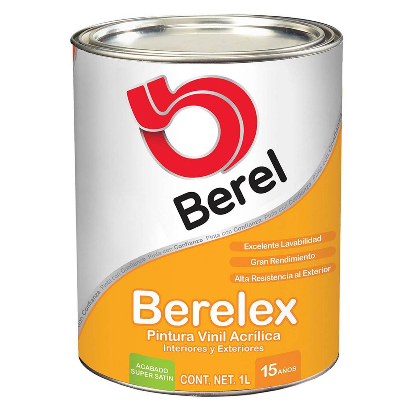 Pintura vinil acrílica interior/exterior berel bere1 litro satinado
