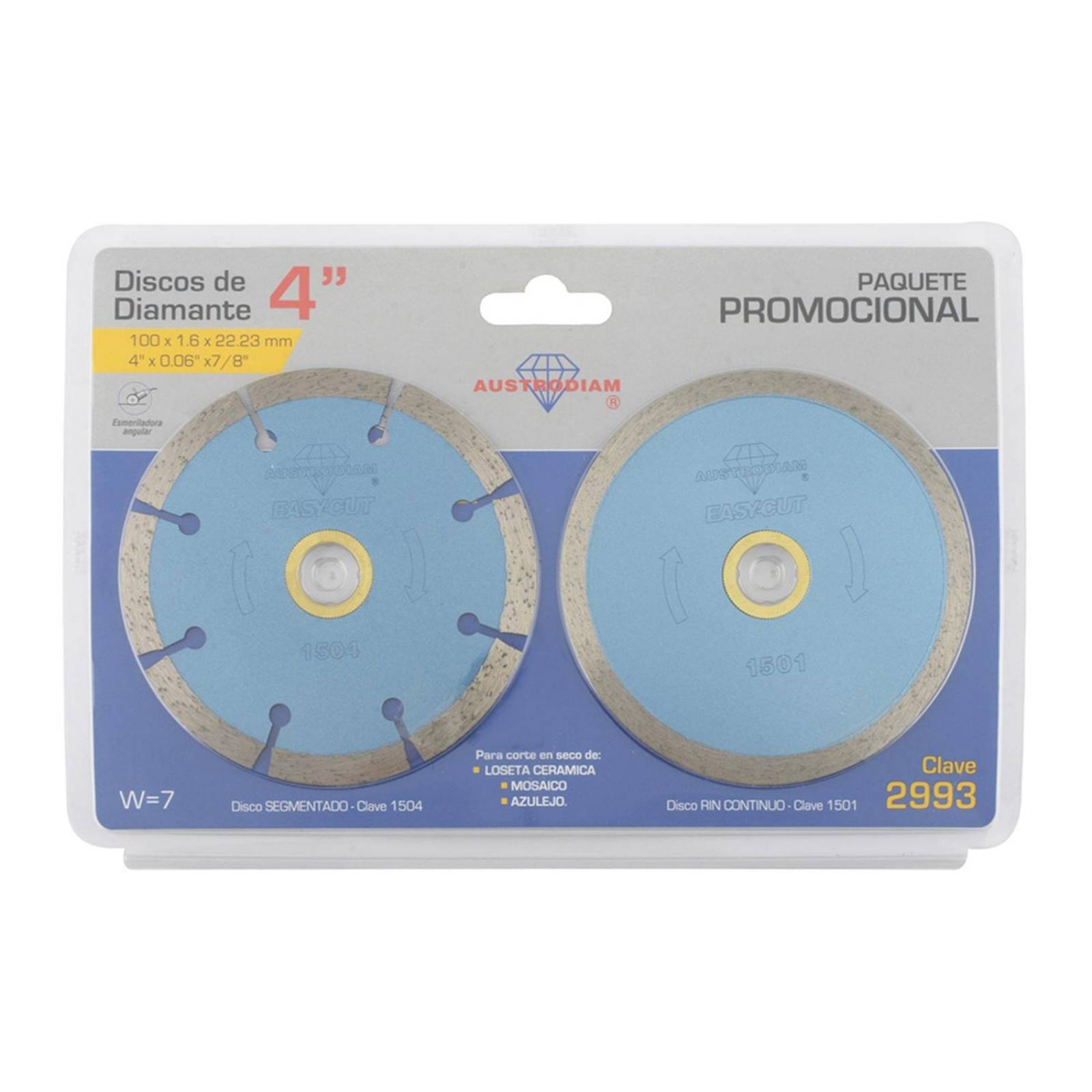 Paquete de discos de diamante de 4 pulgadas 2 piezas