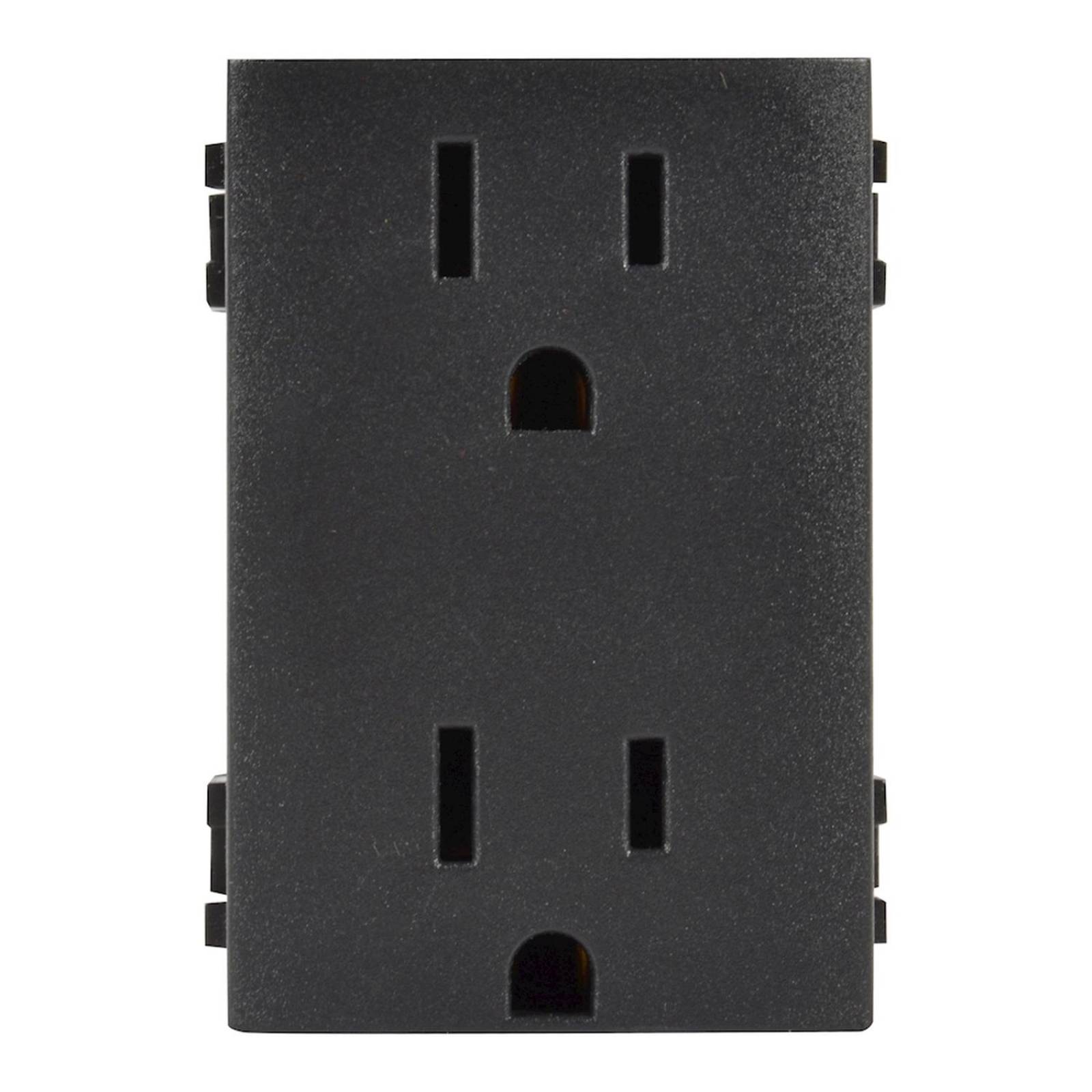 Tomacorriente protegida 2 módulos negro bticino 