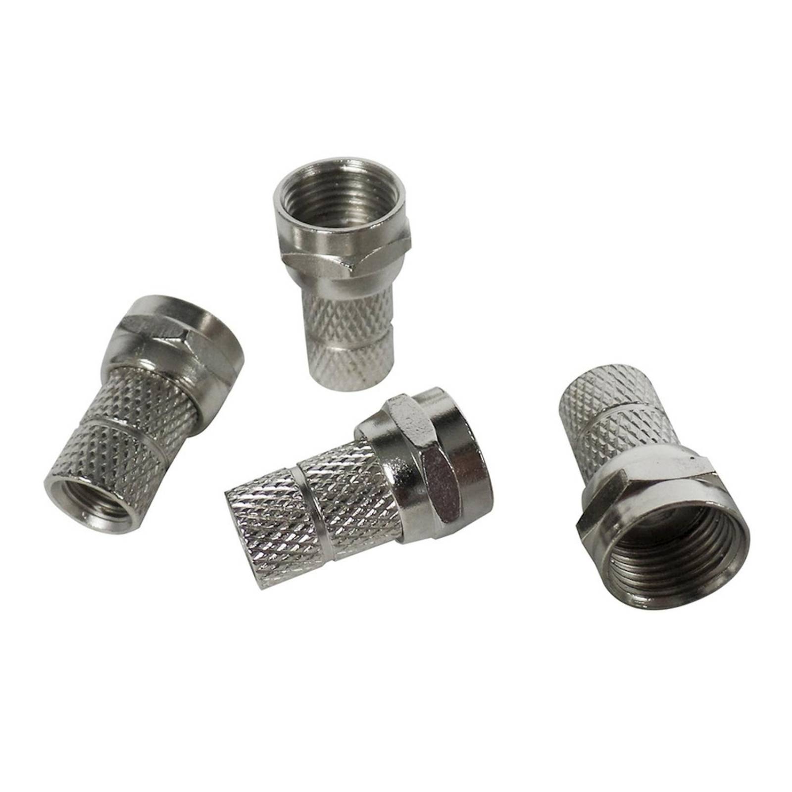 Conectores para cable coaxial plata 4 piezas 