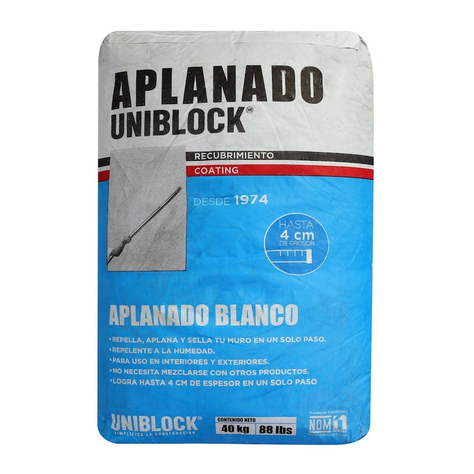 Recubrimiento para aplanado blanco 40 kg