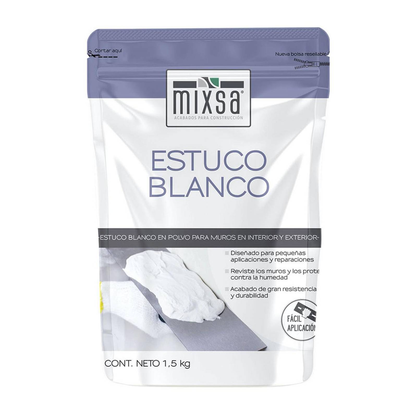 Estuco blanco 1.5 kg 