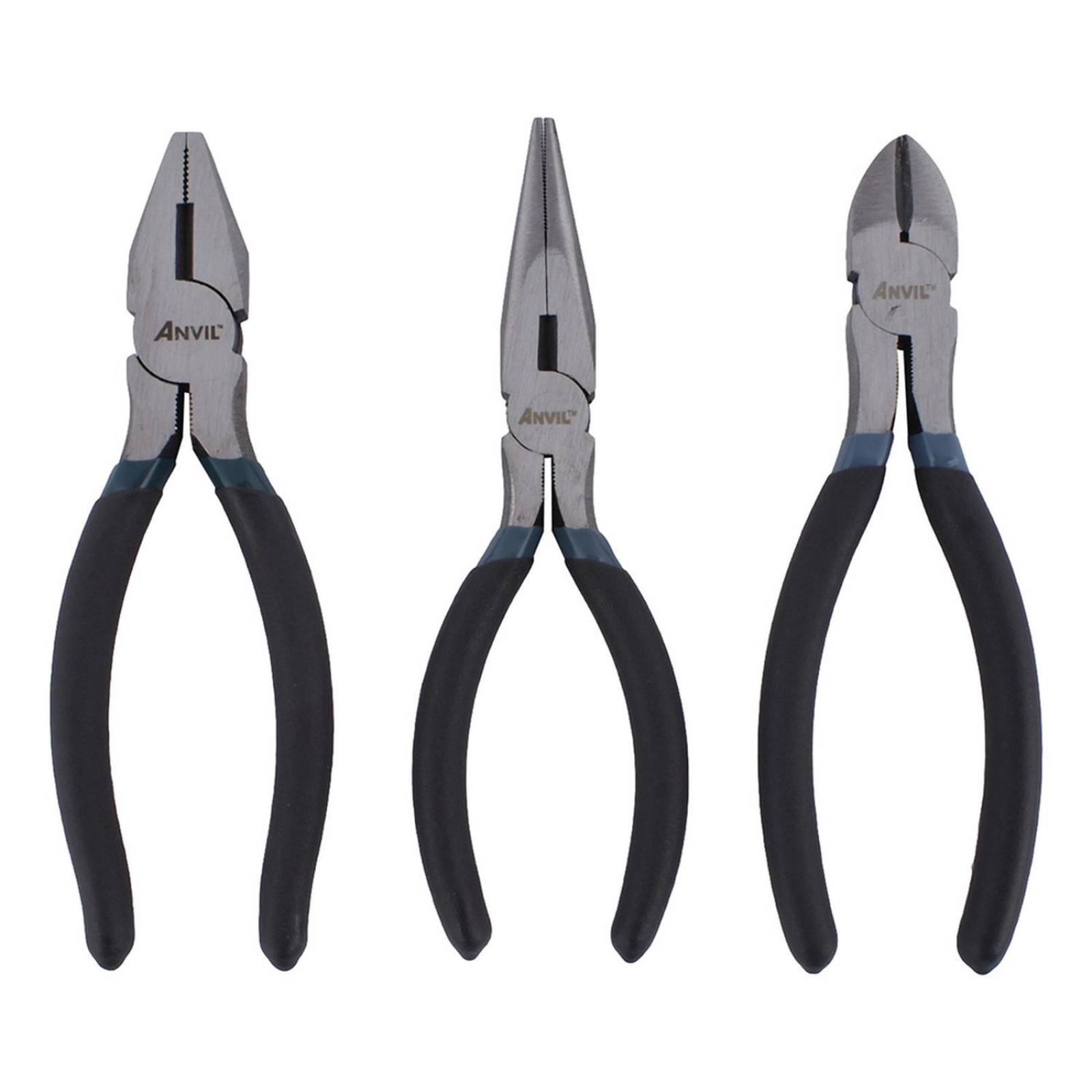 Juego de pinzas de 15.2 cm metal anvil 3 piezas 