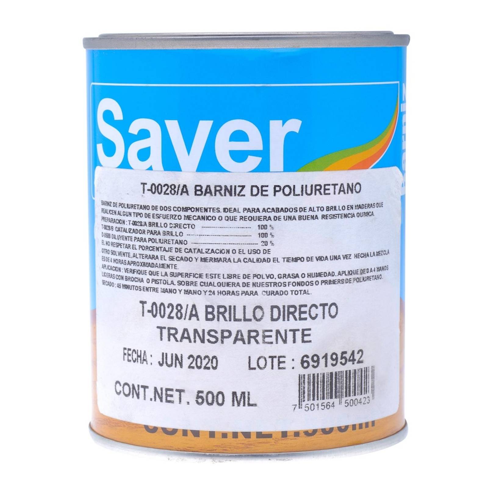Barniz de poliuretano sayer para madera brillo directo 500 ml 