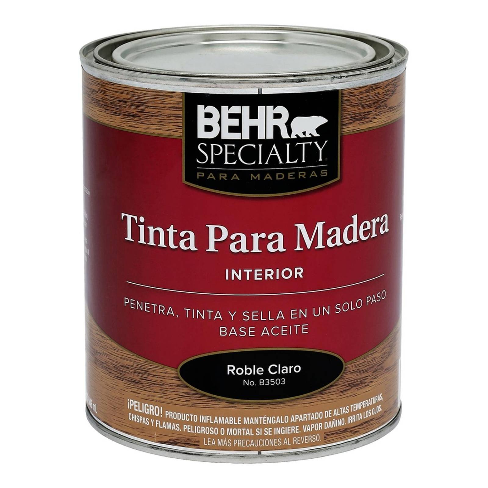 Tinta p/madera aceite roble claro qt