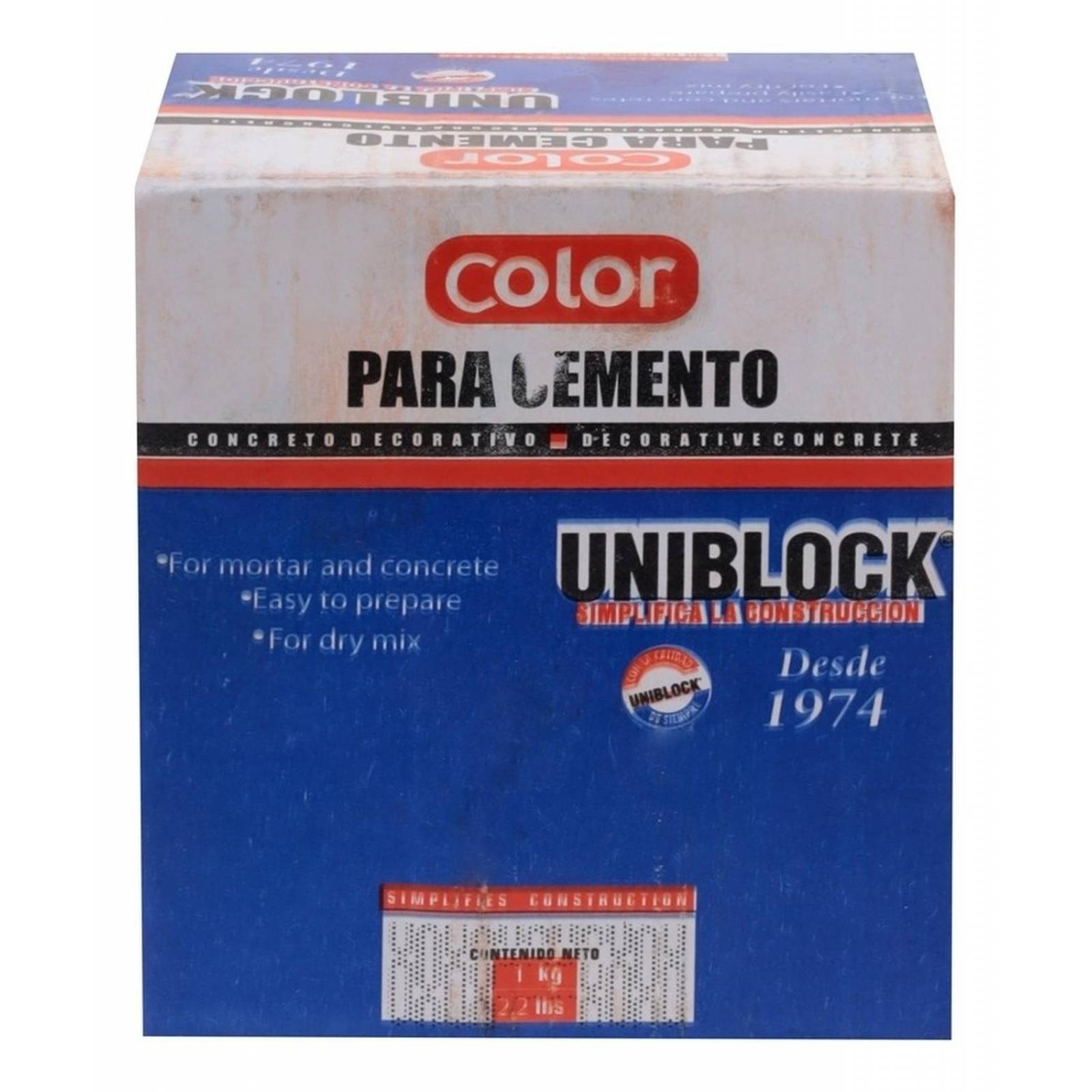 Color Para Cemento Rojo Óxido De 1 Kg 