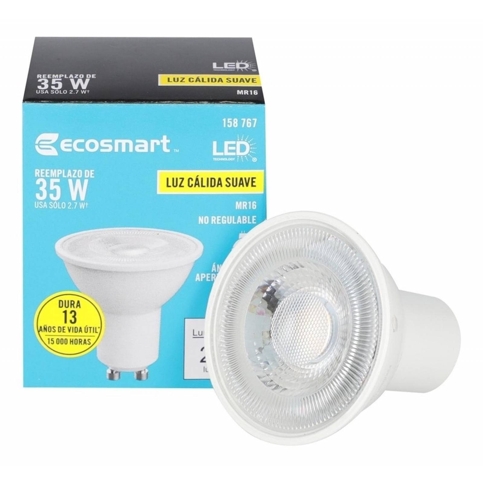 Foco Led Mr16 Ecosmart 2.7 W 250 Lúmenes Luz Amarilla 158767 