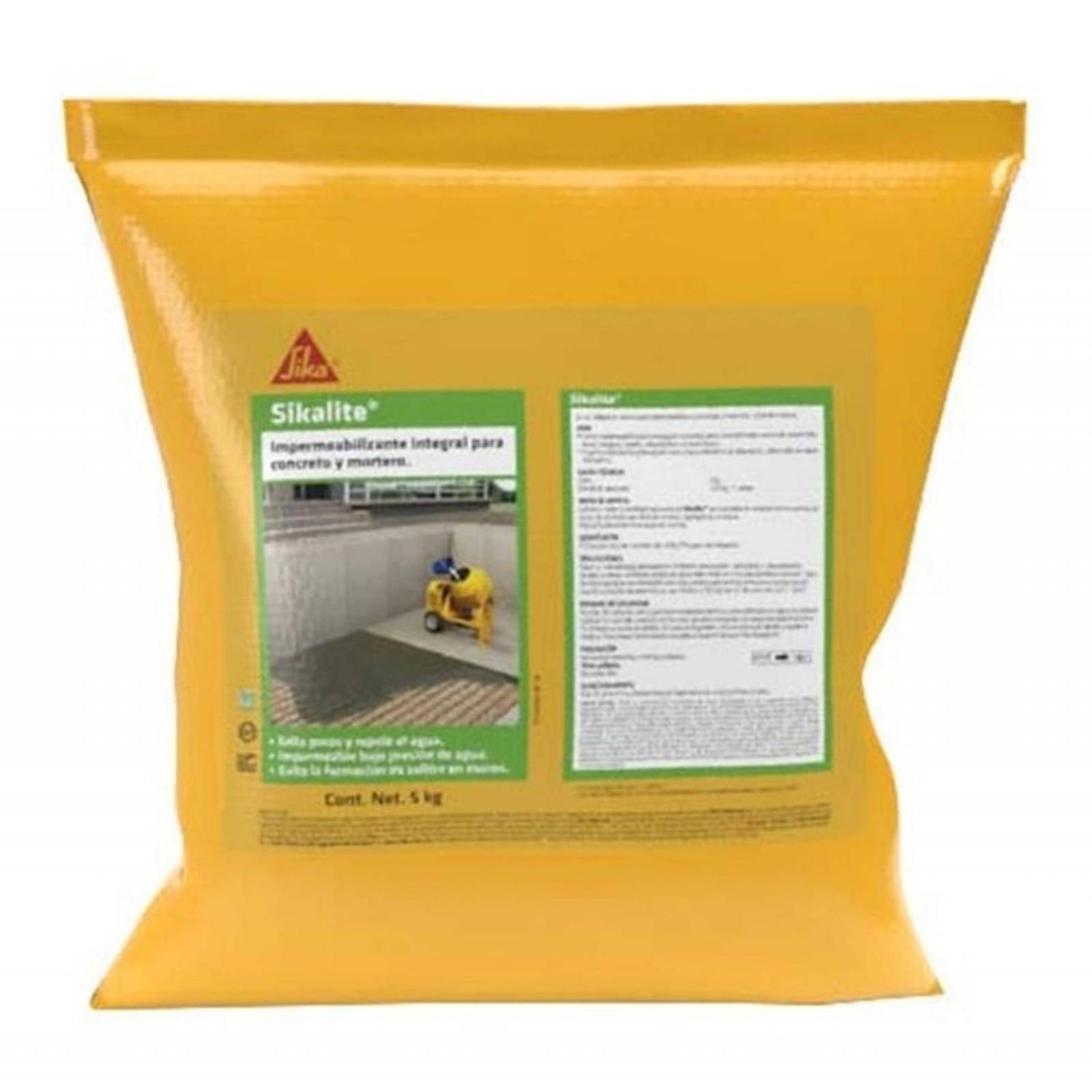 Impermeabilizante En Polvo Para Concreto Y Mortero 5 Kg Gris 