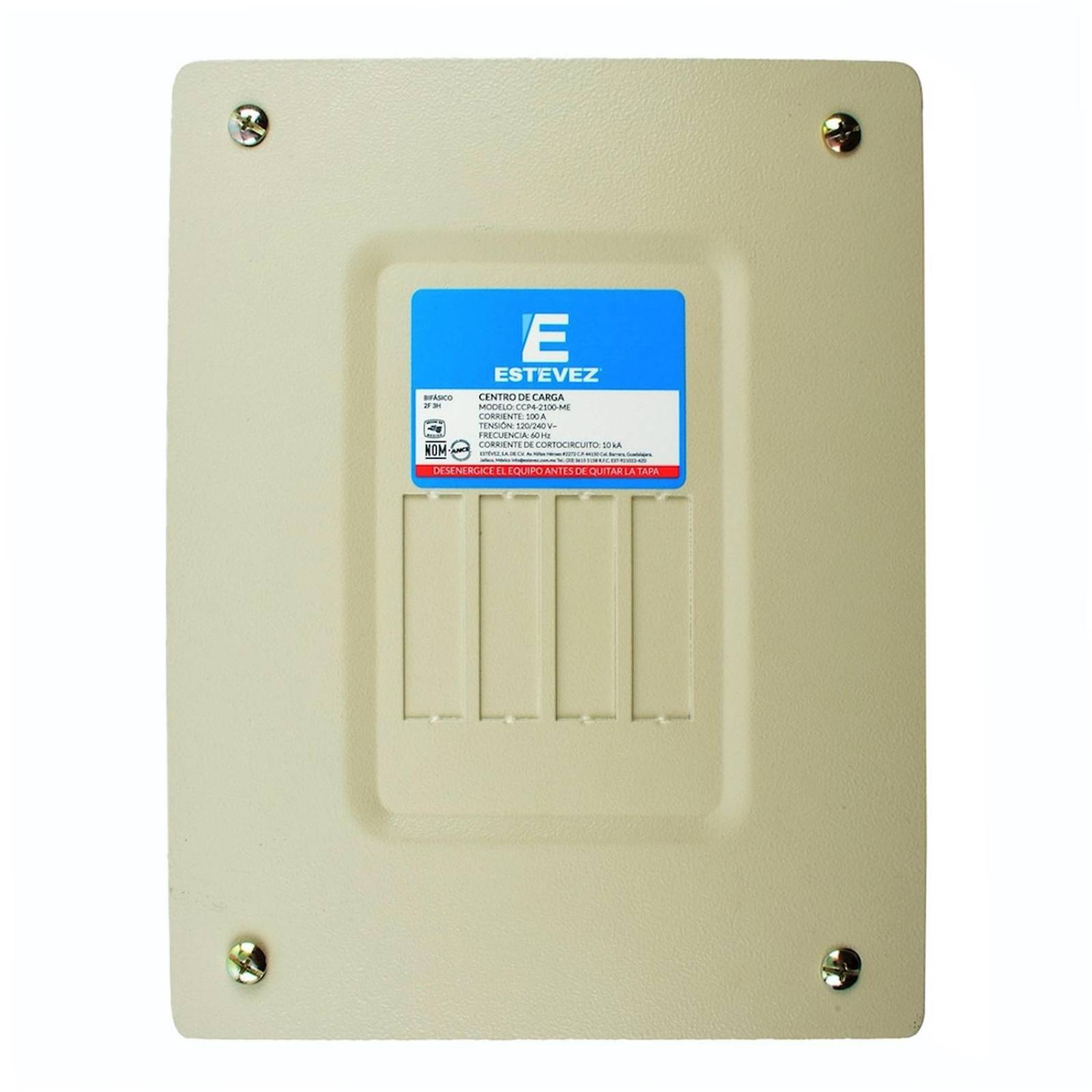 Centro de carga 4 módulos empotrable 100 amperes estévez 