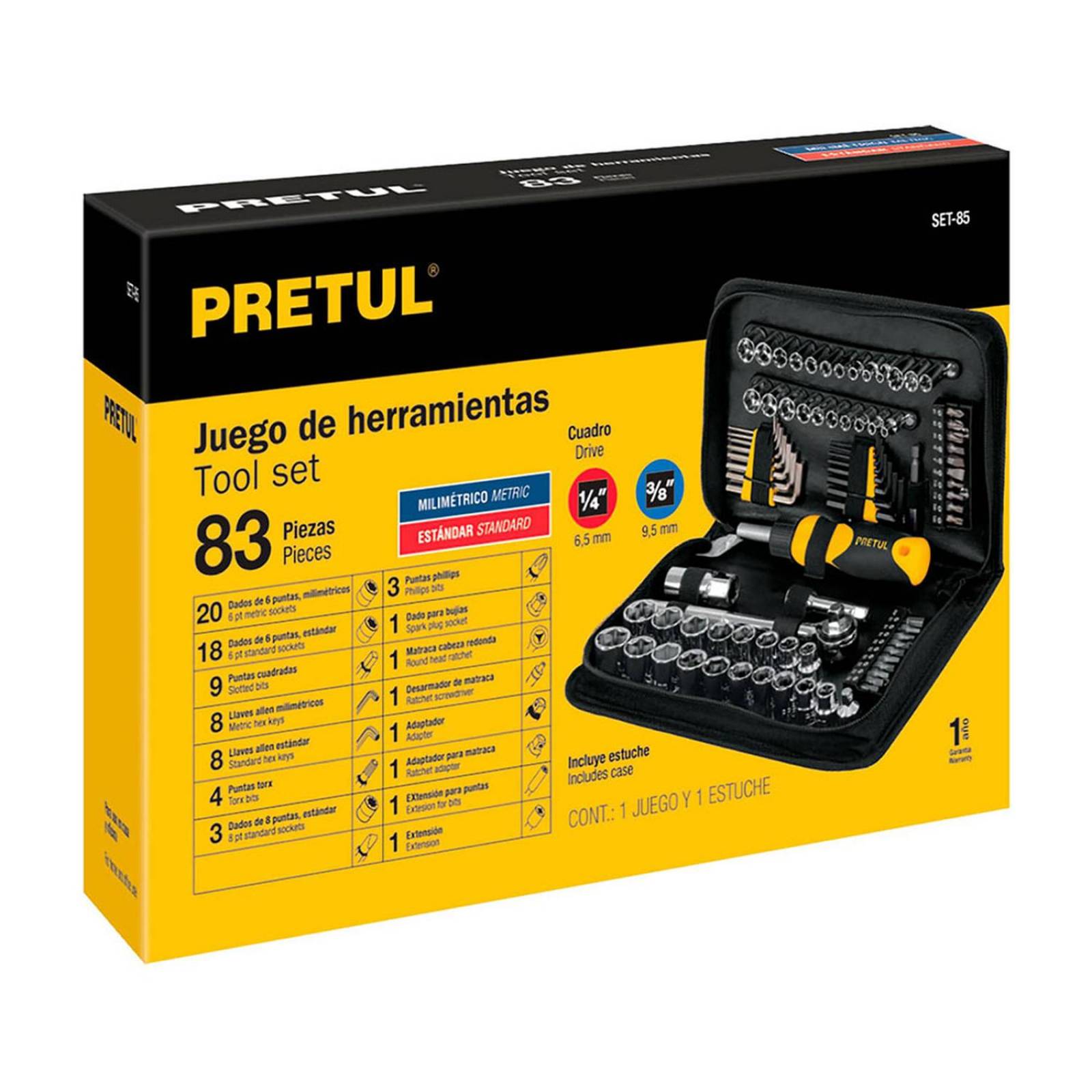 Juego de 83 piezas pretul 