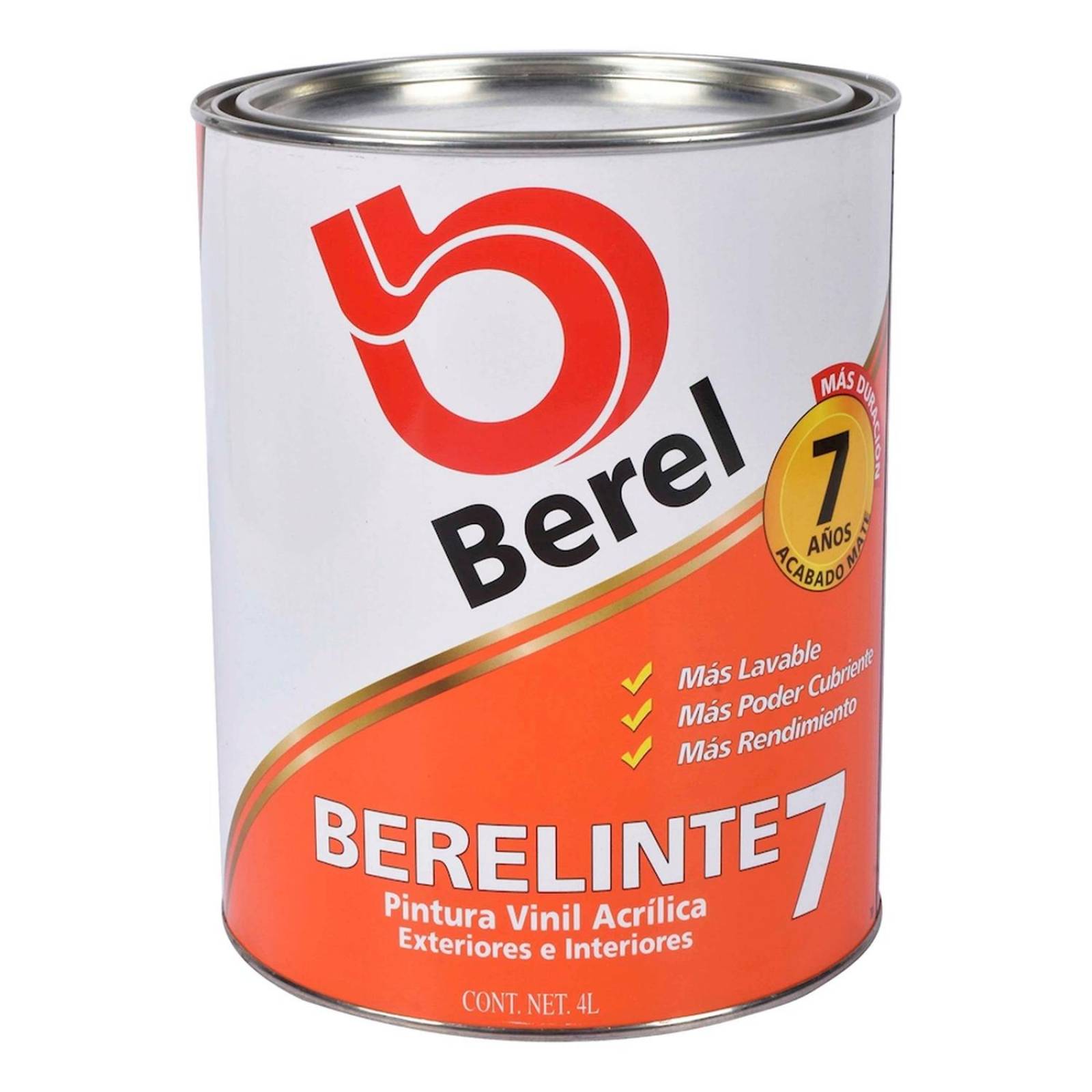 Pintura vinil acrílica berel tono pastel blanco 4 l 