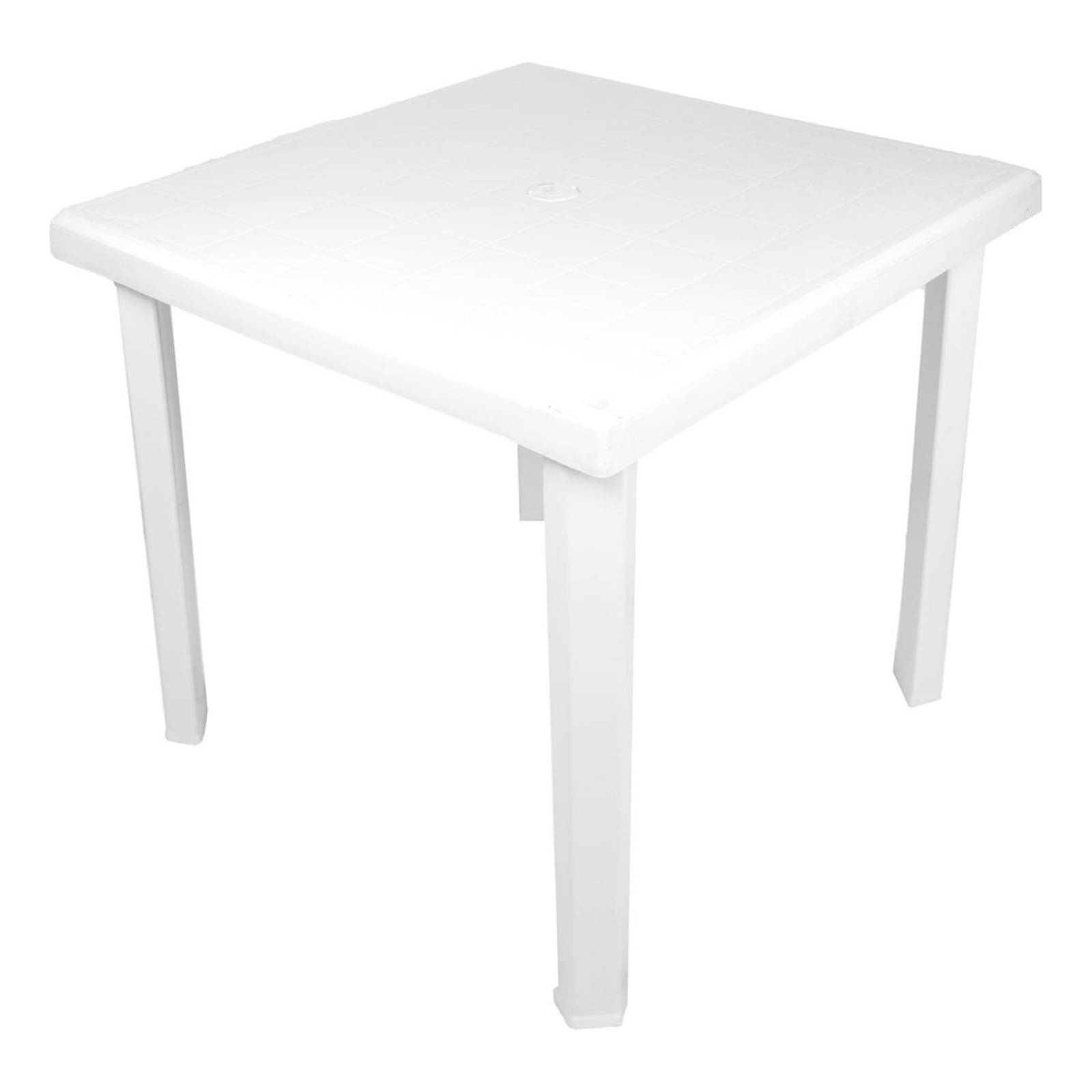 Mesa cuadrada fija 79 x 79 x 75 cm blanco plástico