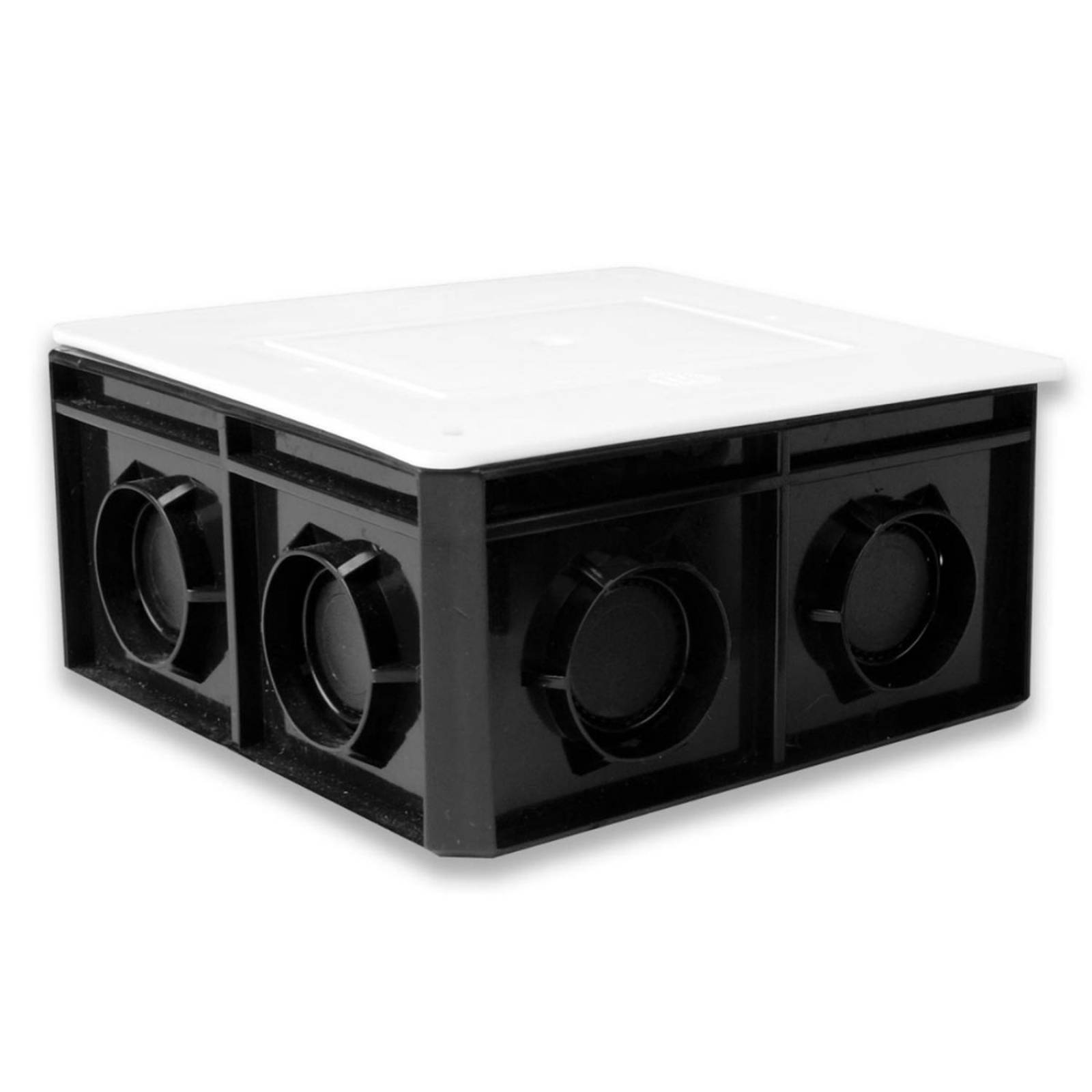 Caja con tapa 3/4 pulgadas negra poliflex 