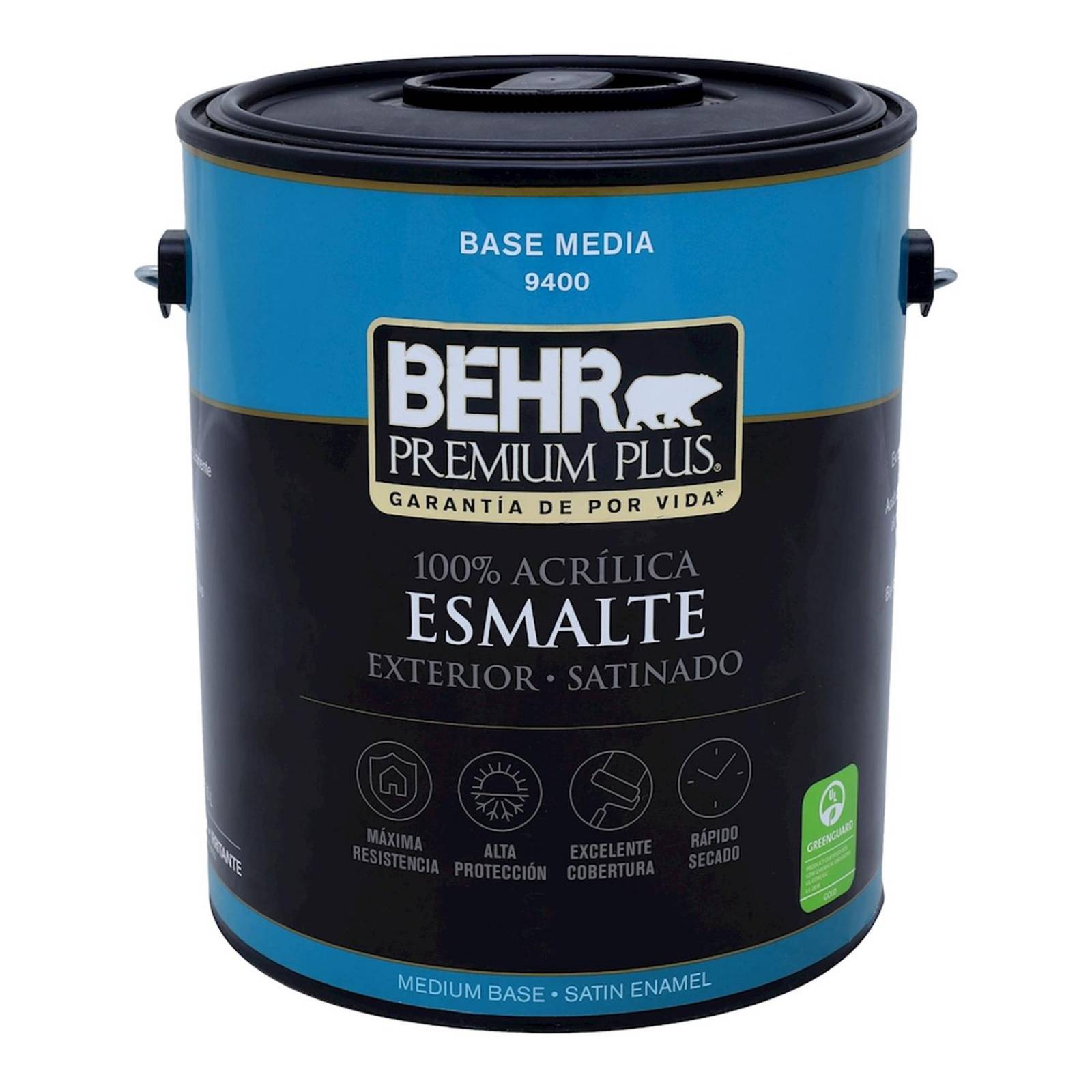 Esmalte behr premium plus satinado base media de 3.55 l 