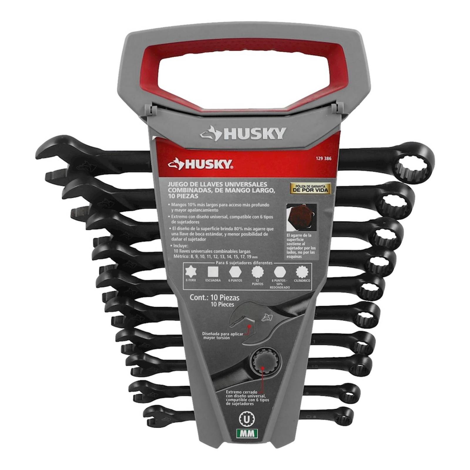 Juego de llaves universales combinadas acero husky 10 piezas 