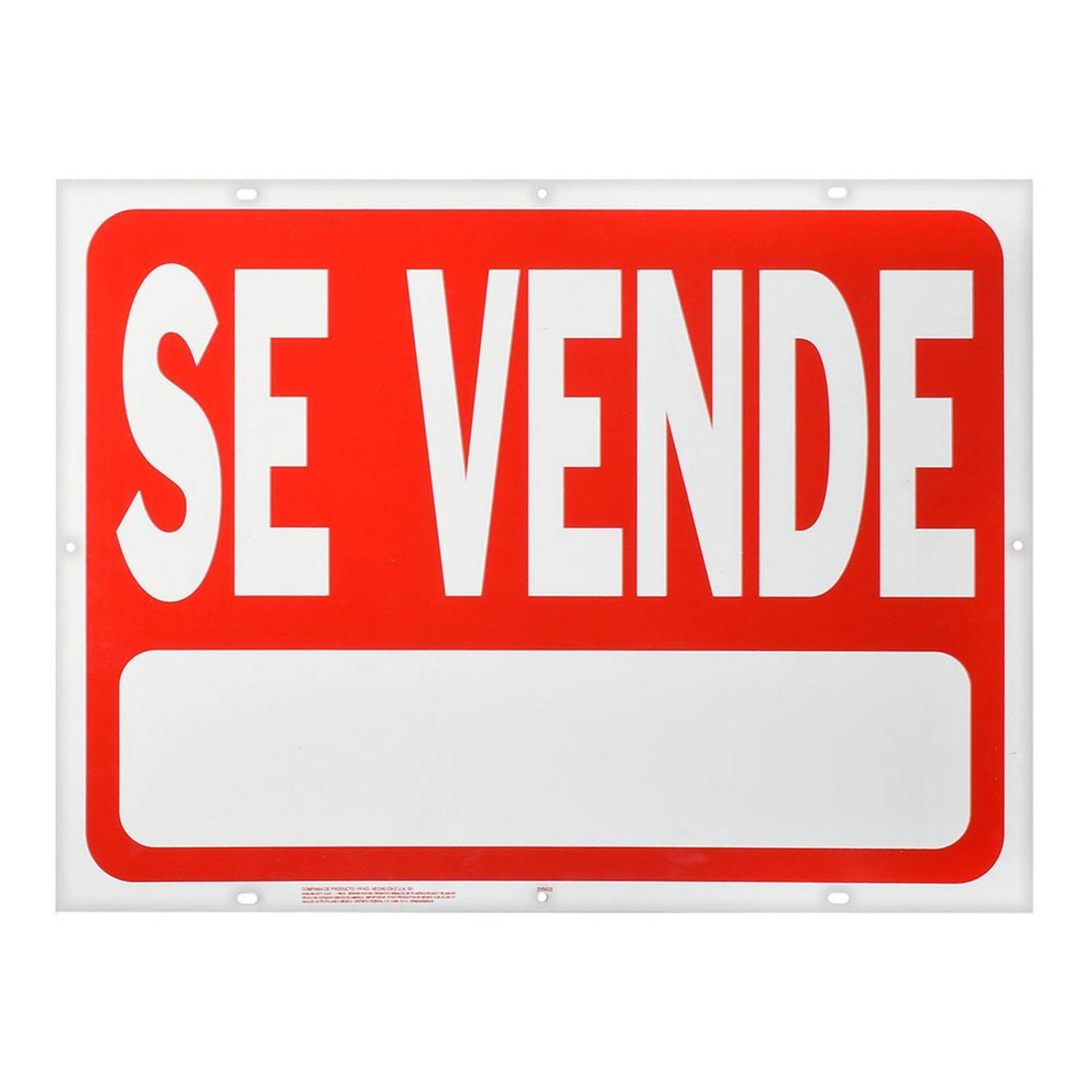 Letrero se vende" 18x24 cm 