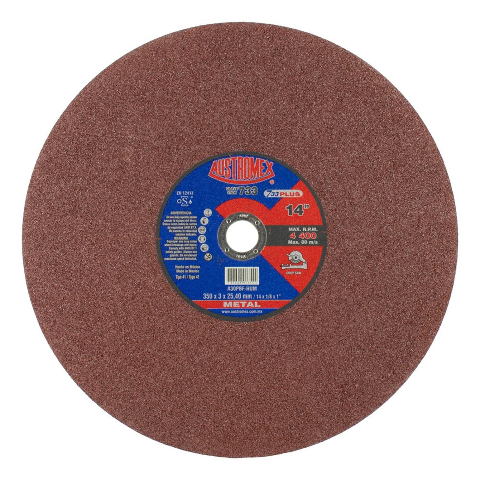 Disco abrasivo para metal de 14 pulgadas 