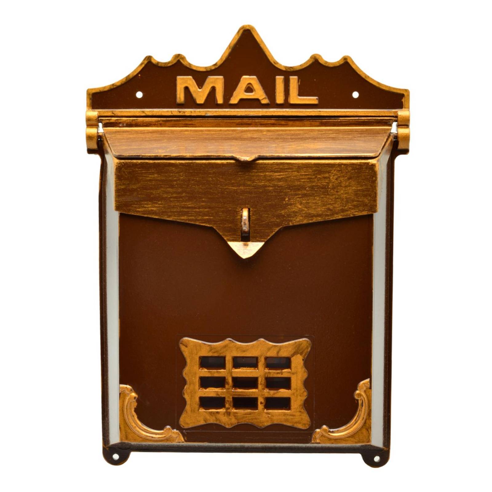 Buzón Correos Sanitz 34 X 31 X 10 Cm Gris Antracita Efecto Madera [en