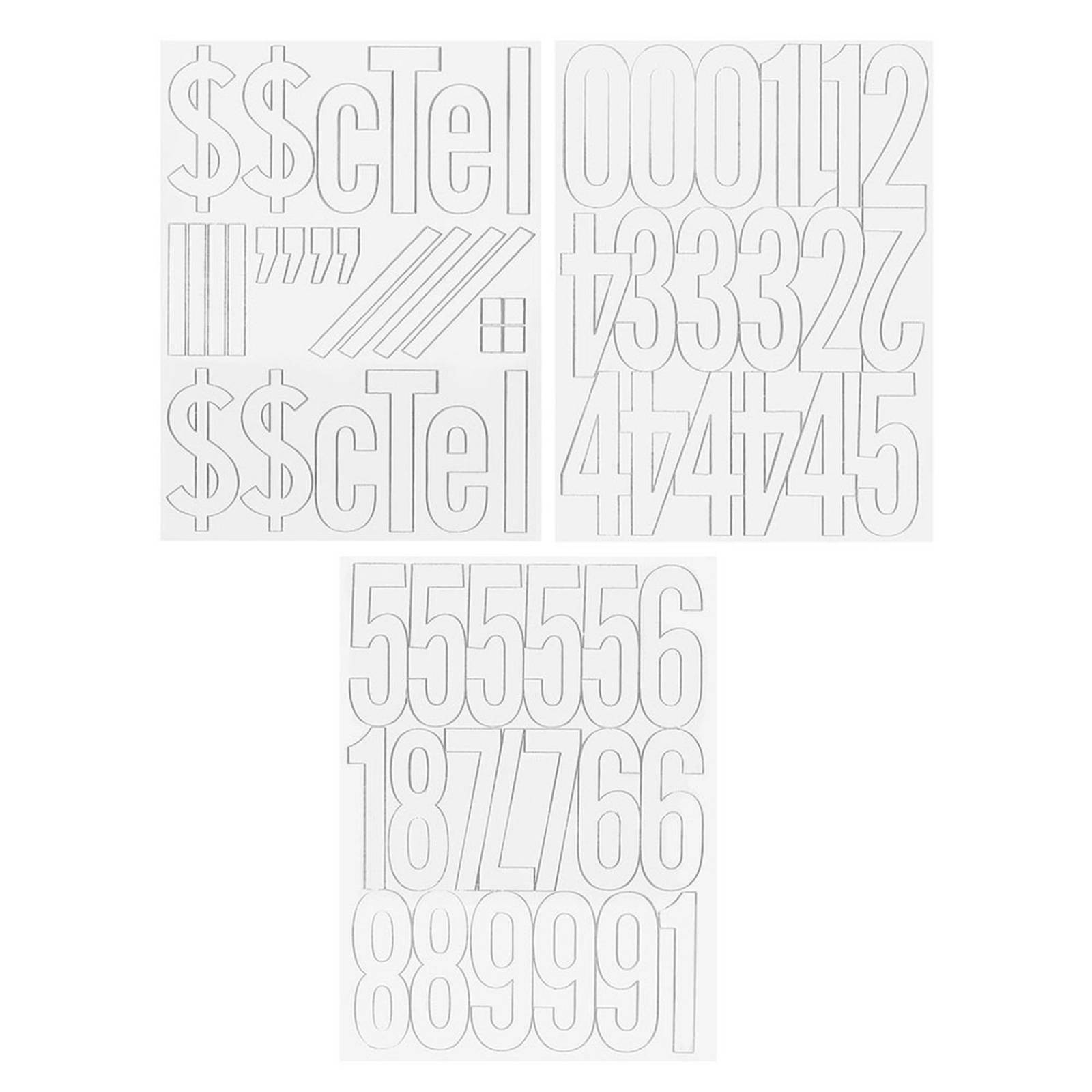 Números, letras y símbolos auxiliares para vender auto de 10.2 cm 