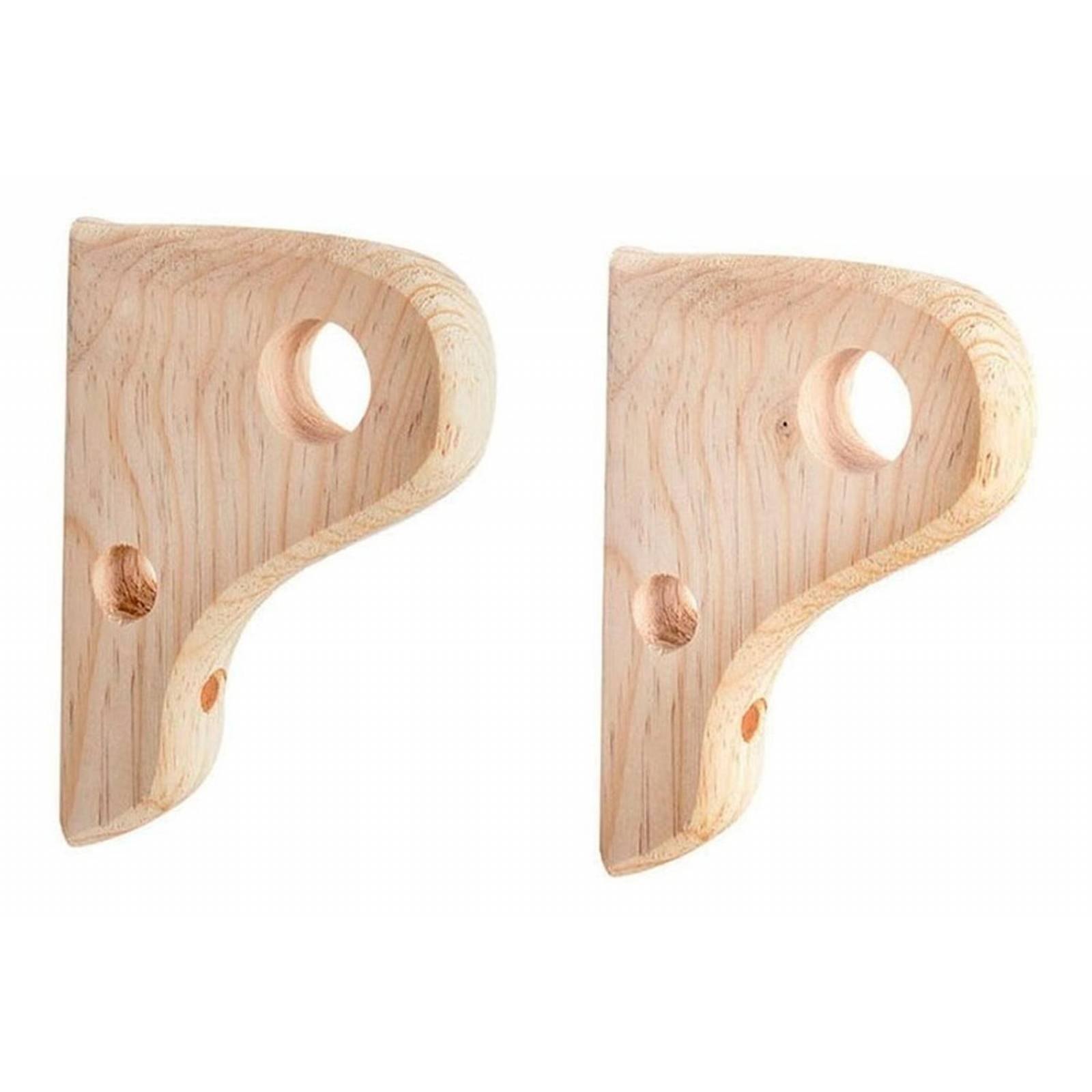 Ménsula Doble Para Cortineros Madera 19.9 X 13.1 Cm 2 Piezas 