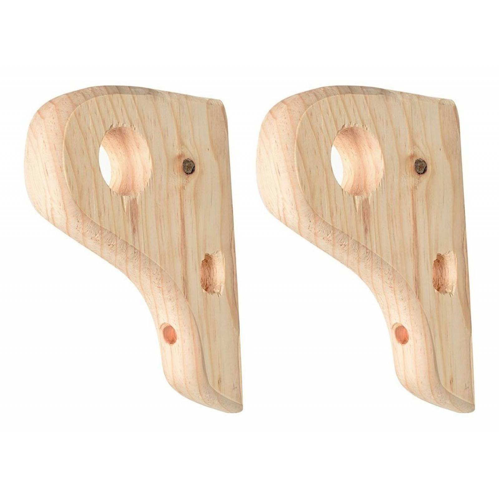Ménsula Doble Para Cortineros Madera 19.9 X 13.1 Cm 2 Piezas 