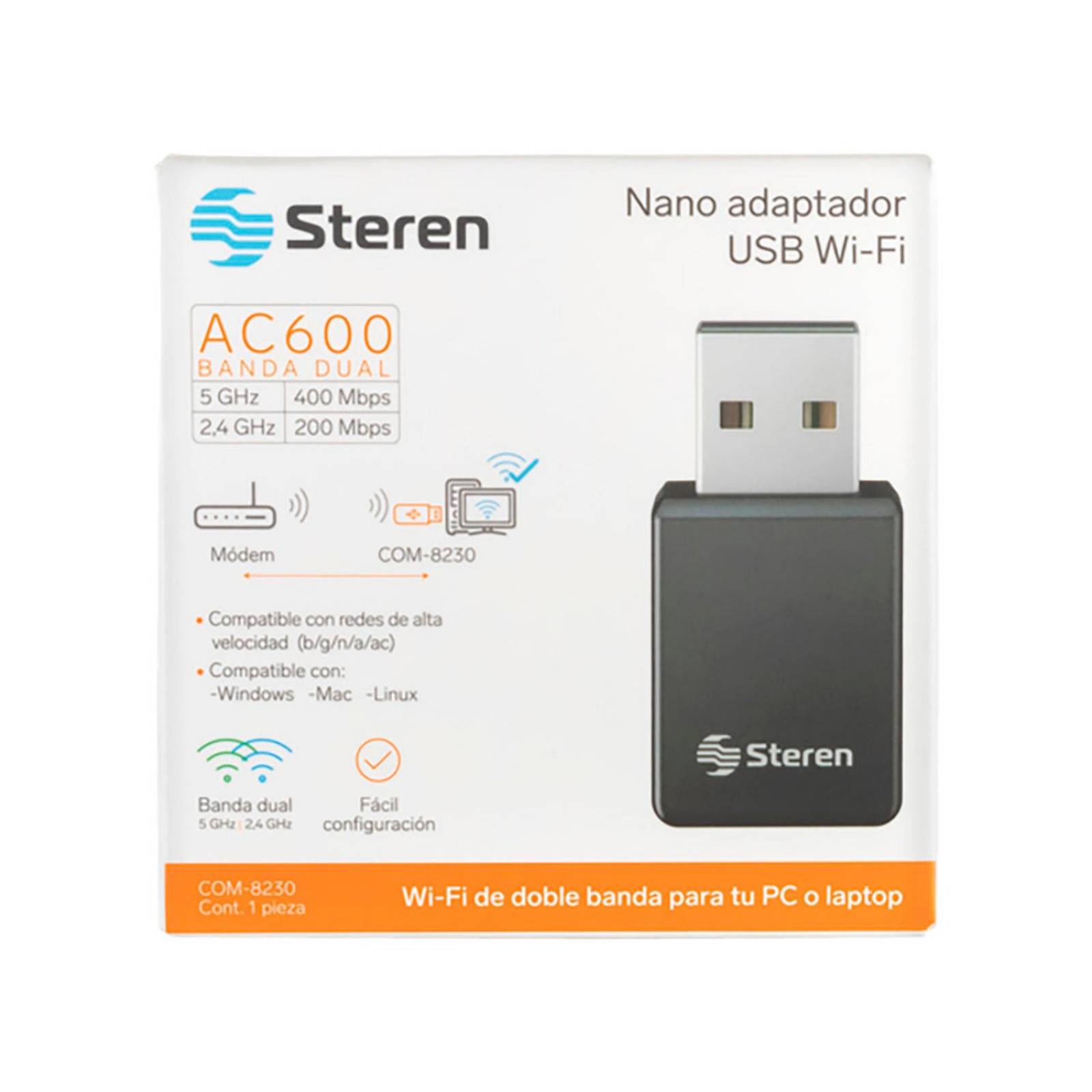 Nano adaptador usb wifi doble banda 2,4 y 5 ghz 
