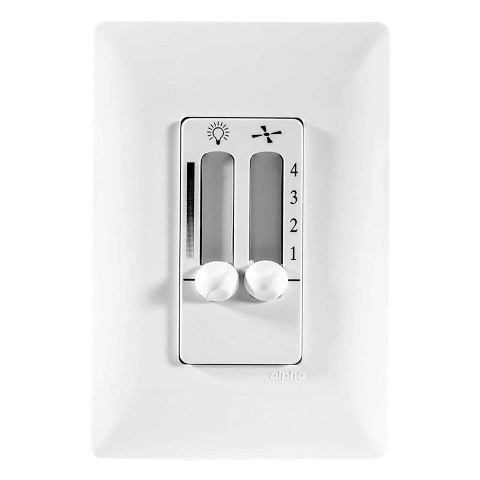 Control de velocidad y luz para ventilador plástico blanco 