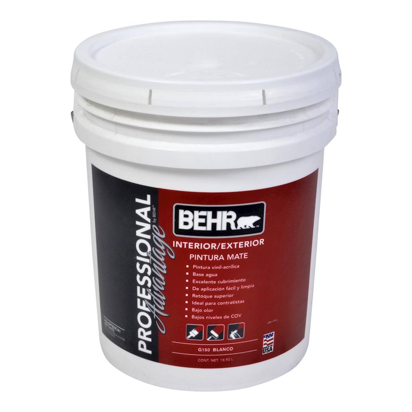 Pintura professional advantage behr base blanca 18.92 l 
