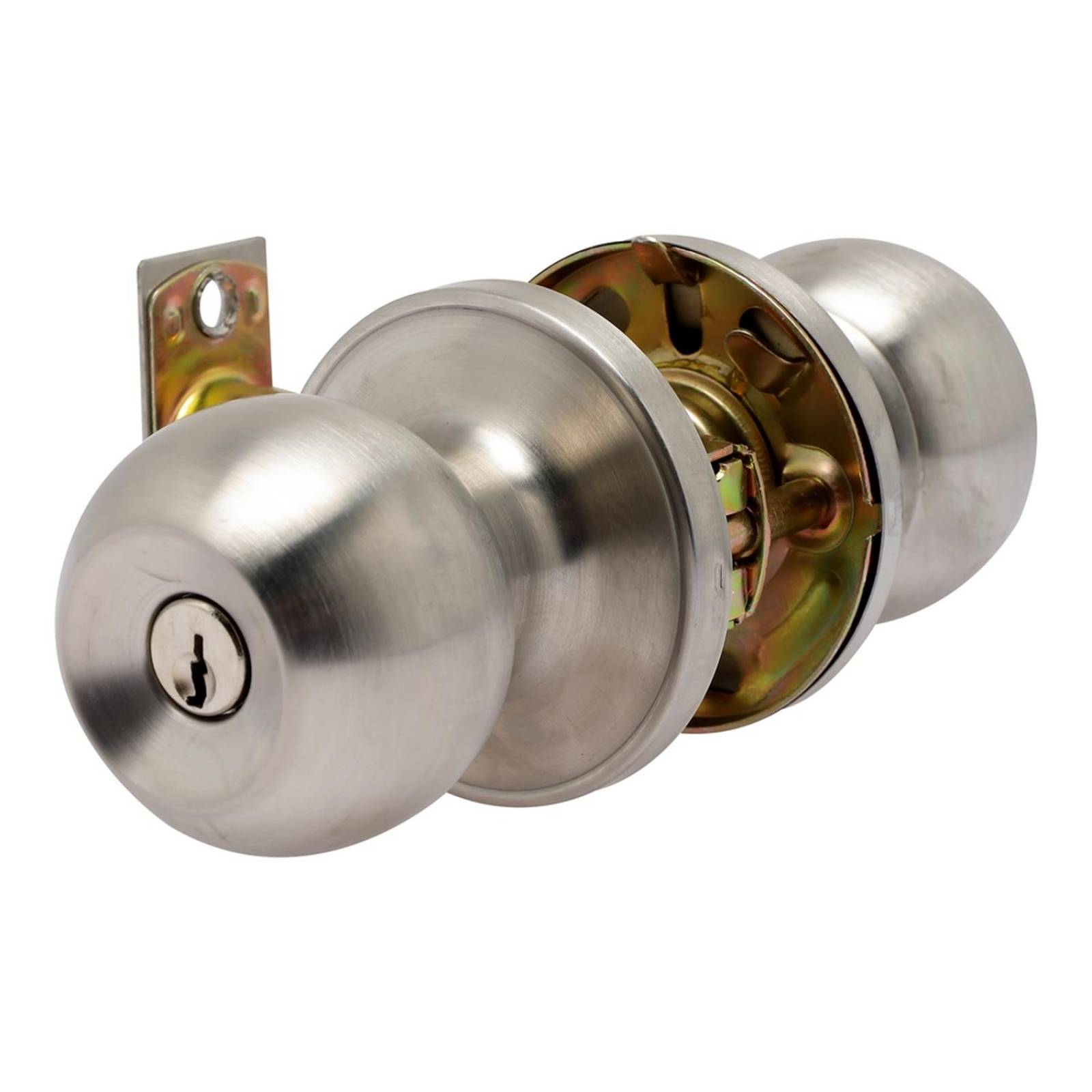 Cerradura pomo bola 7.5 x 8 cm metal acero inoxidable 