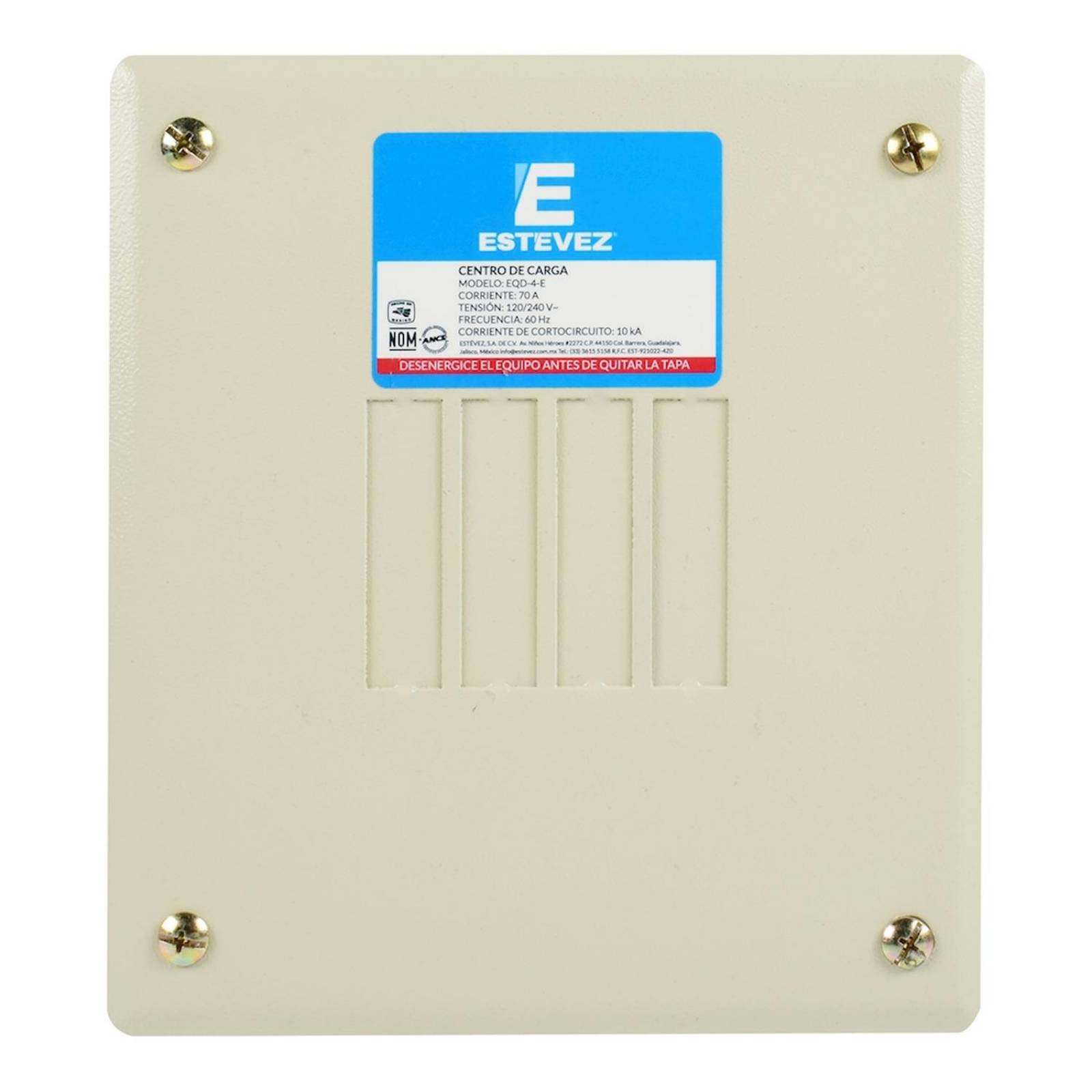 Centro de carga 4 módulos empotrable 70 amperes estévez 