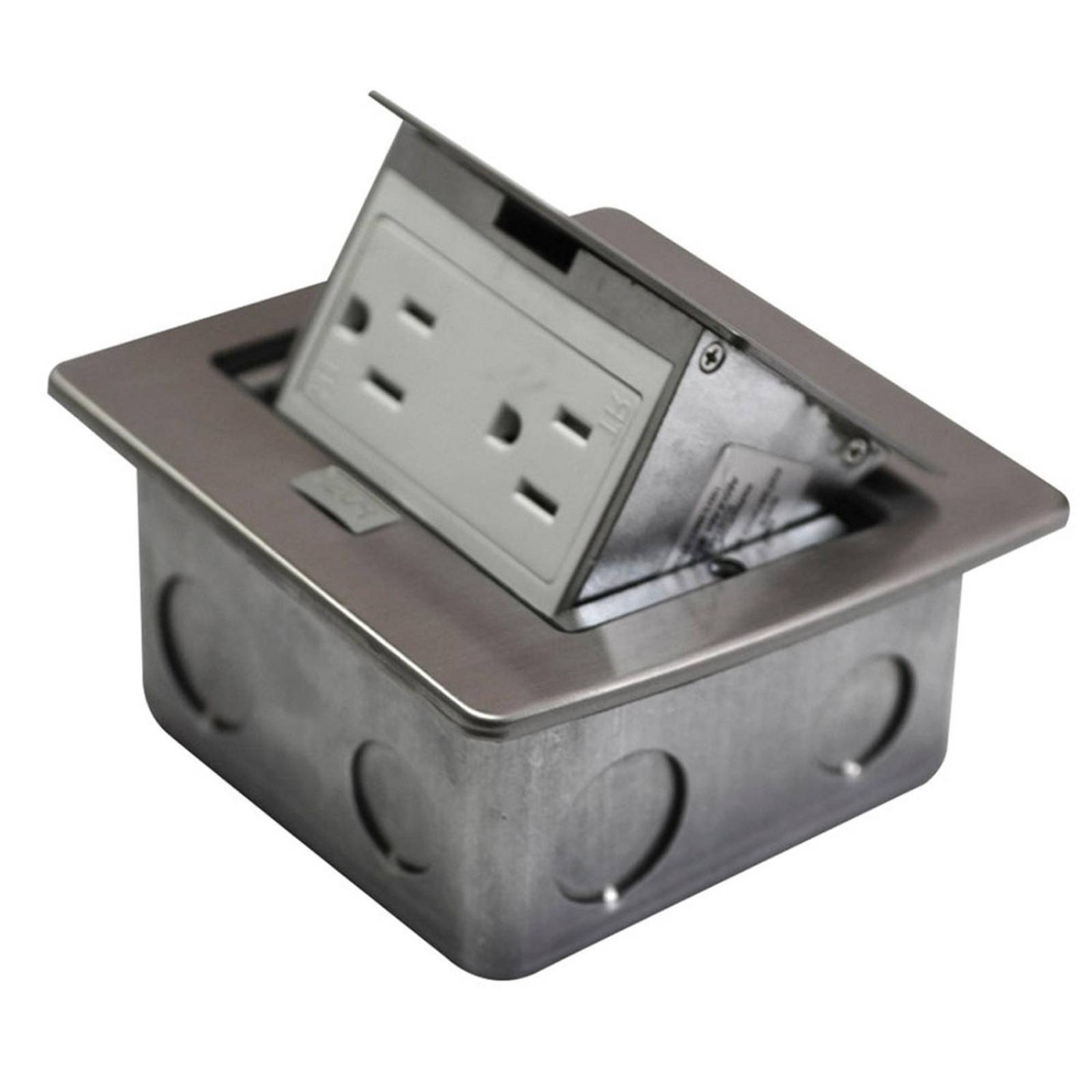 Mini caja de piso contactos cuadrada aluminio 