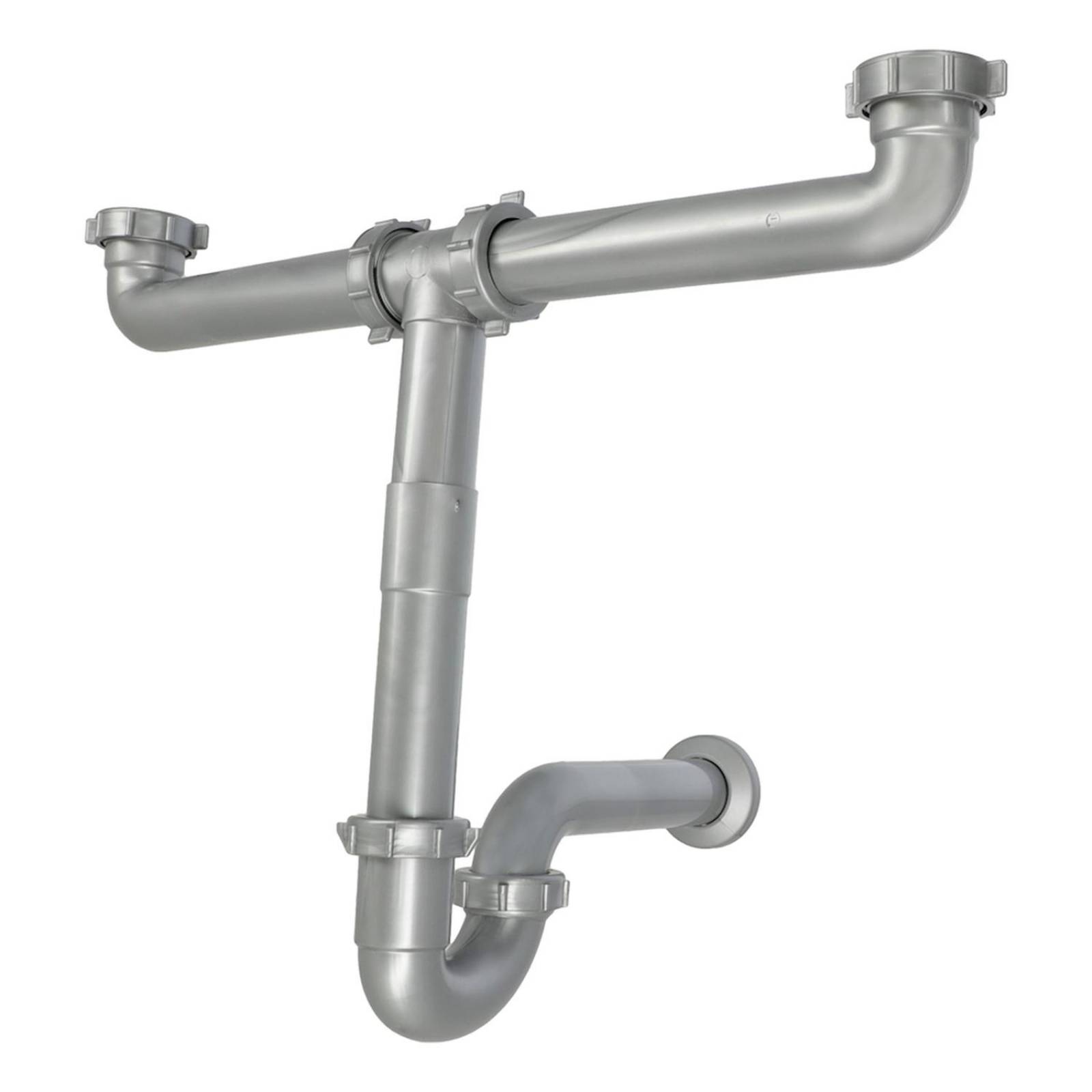 Paquete para instalación de fregadero dos tarjas 39.6 x 55.6 x 31.6 cm gris coflex 