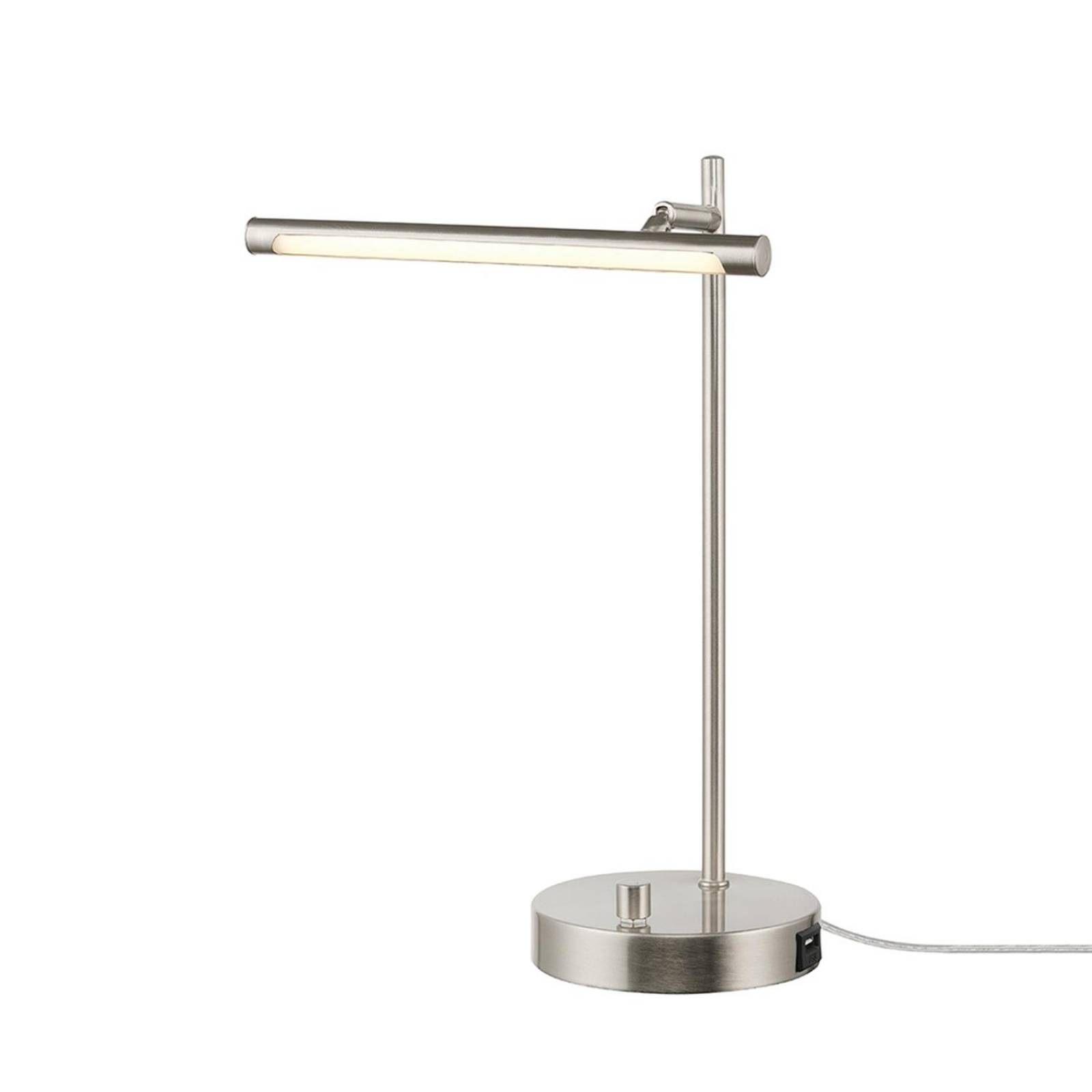 Lámpara de escritorio moderno níquel cepillado 1 luz blanca 