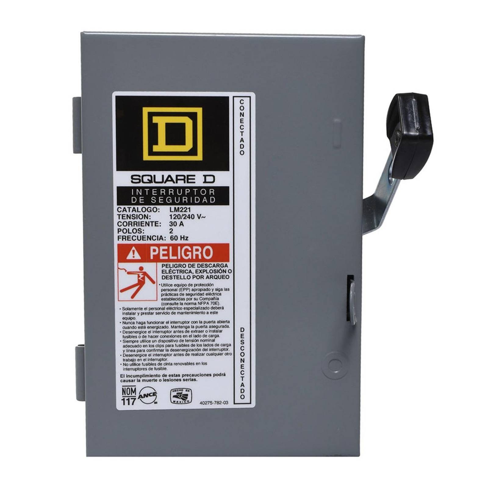 Interruptor de seguridad 2 polos 30 a square d 
