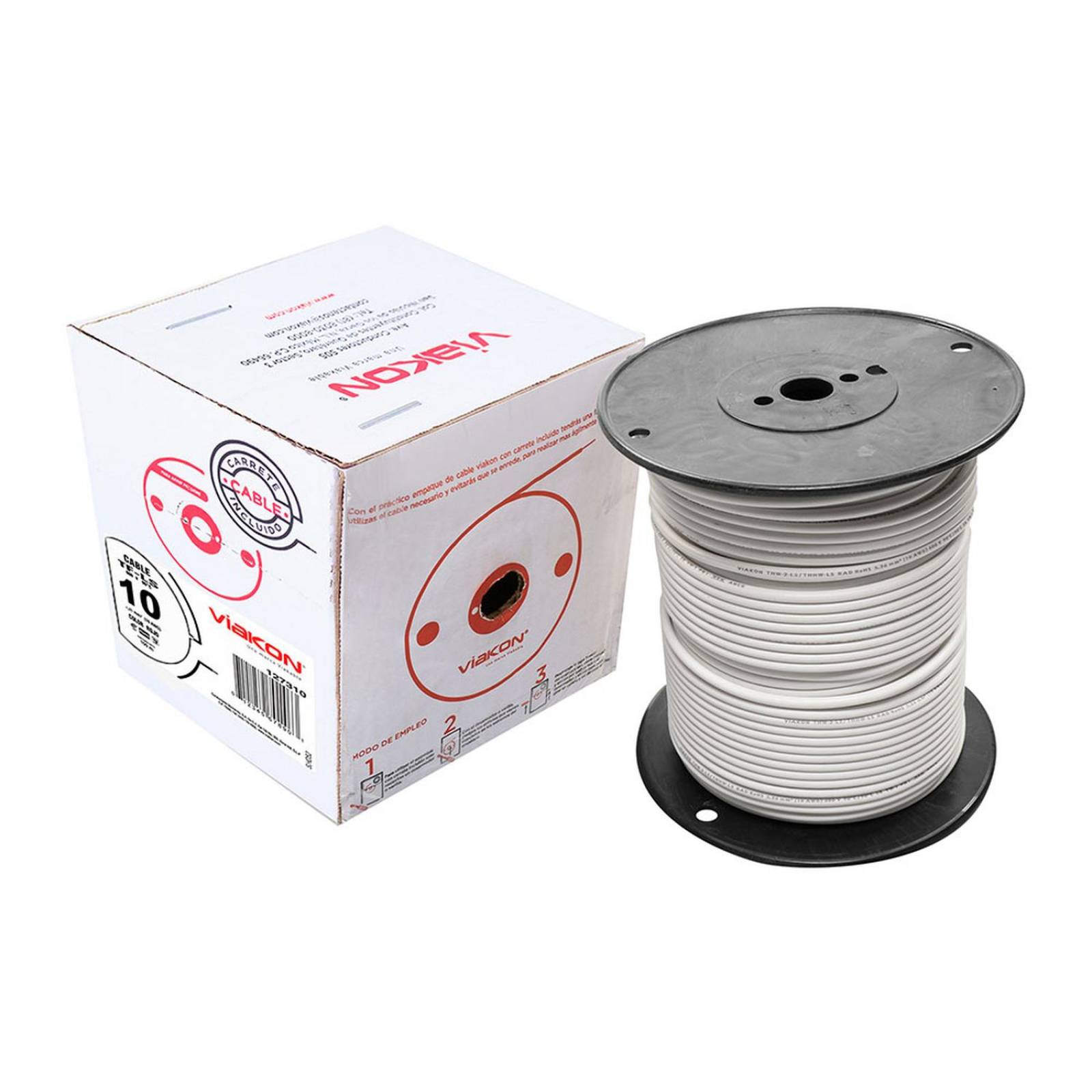Cable thwls/thhwls 10 awg blanco 100 m viakon
