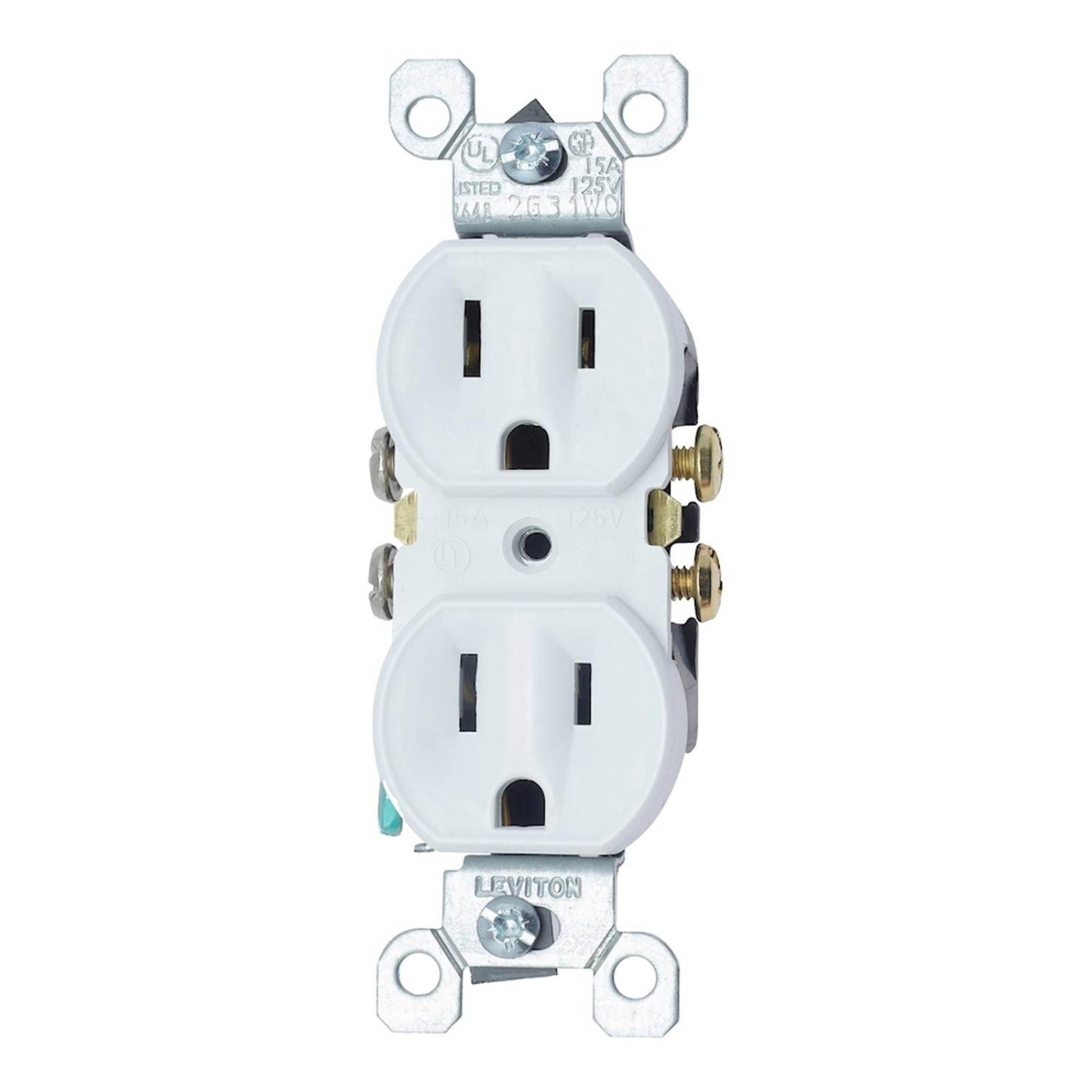 Contacto dúplex 15 amperes blanco leviton 