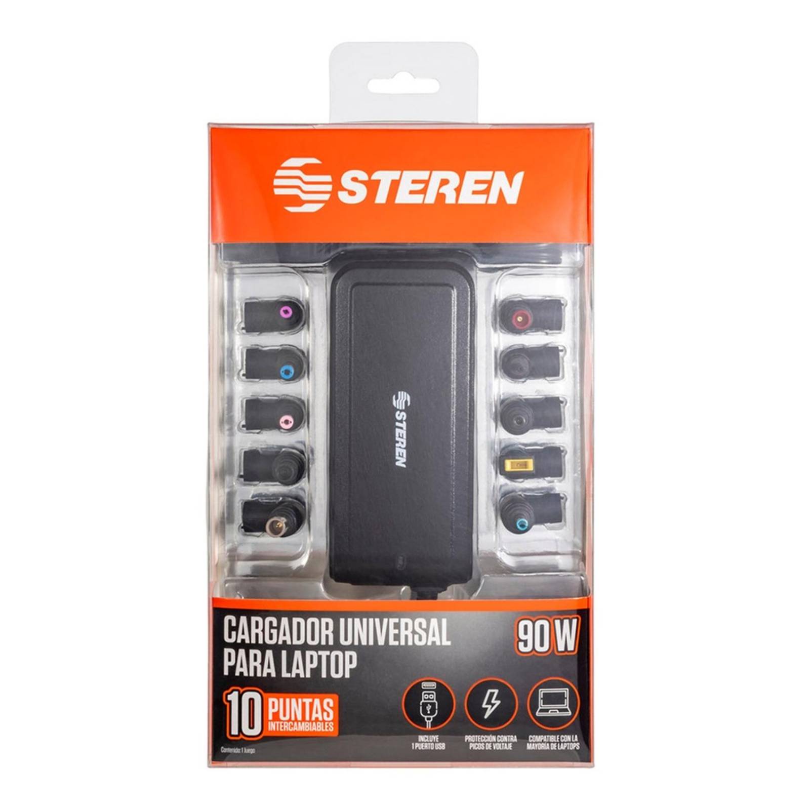 Cargador universal para laptop 25.5 x 15 x 5.5 cm steren