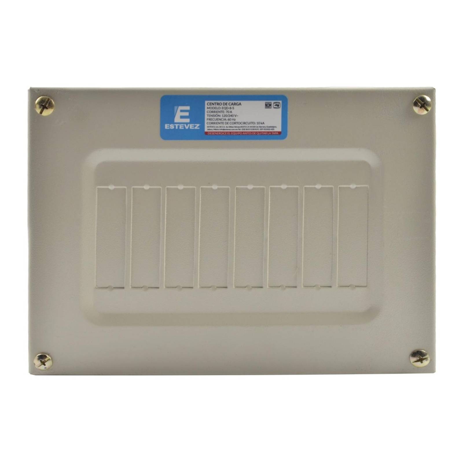 Centro de carga 8 módulos de sobreponer 100 amperes estévez 