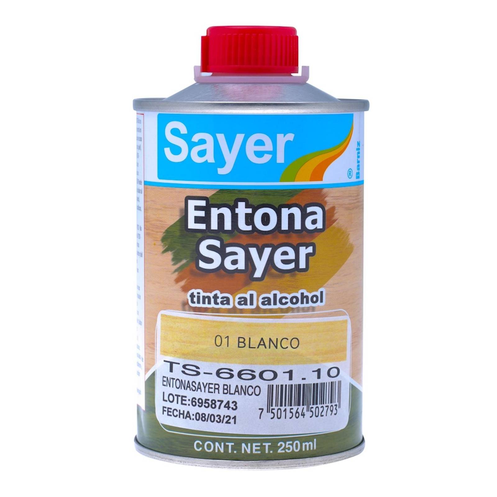 Tinta al alcohol sayer para madera blanco 250 ml 