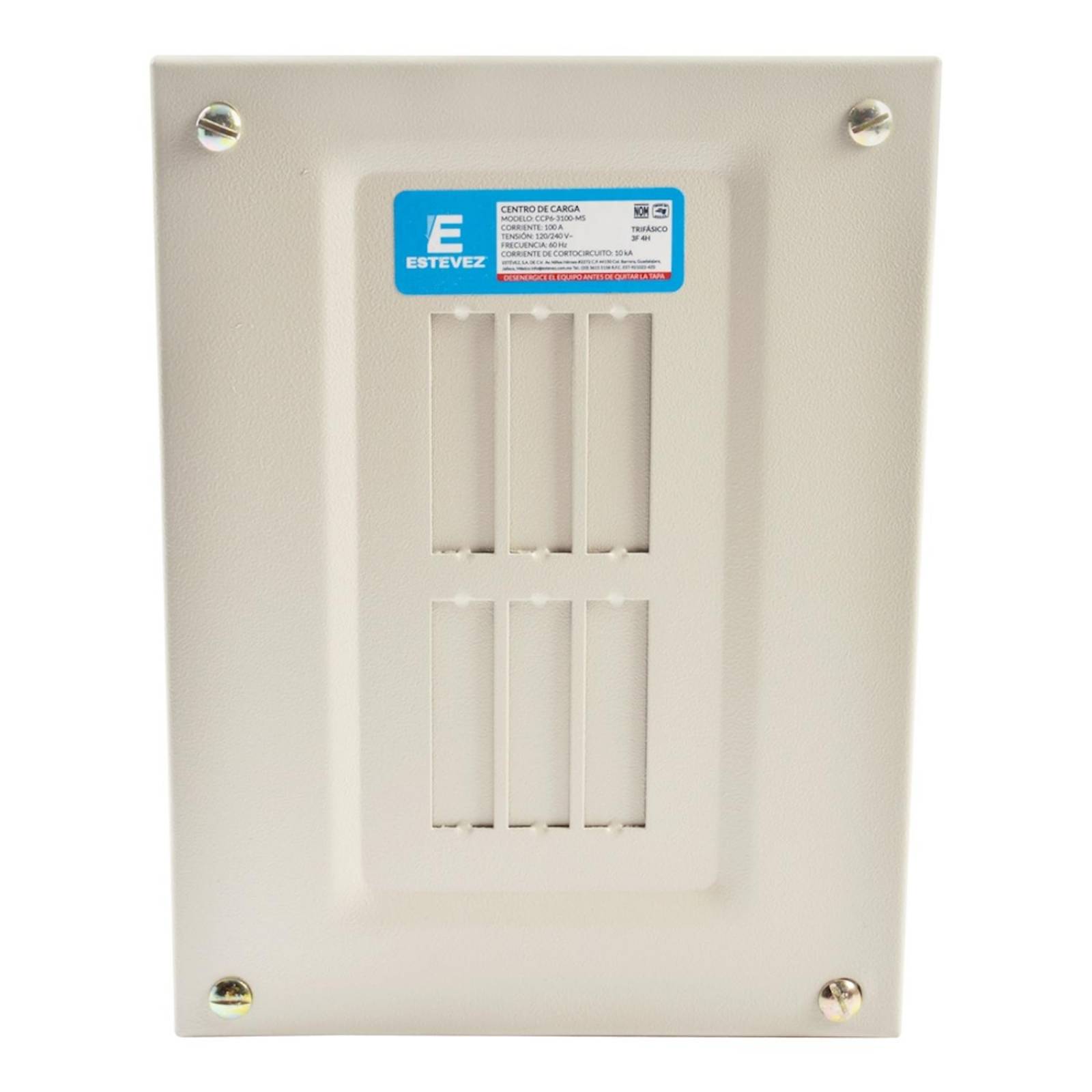 Centro de carga 6 módulos de sobreponer 100 amperes estévez 