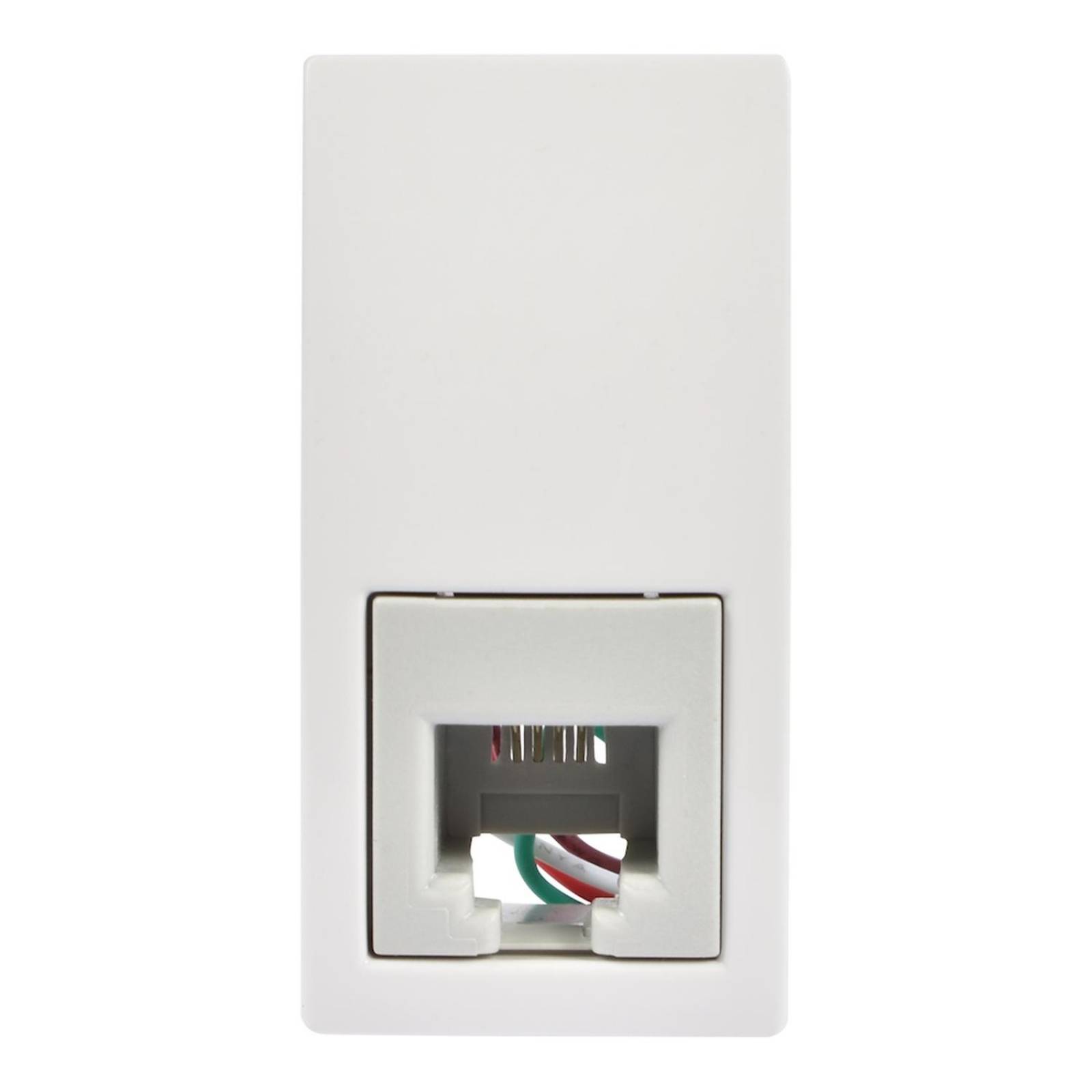 Toma de teléfono 4 hilos blanco linea única 