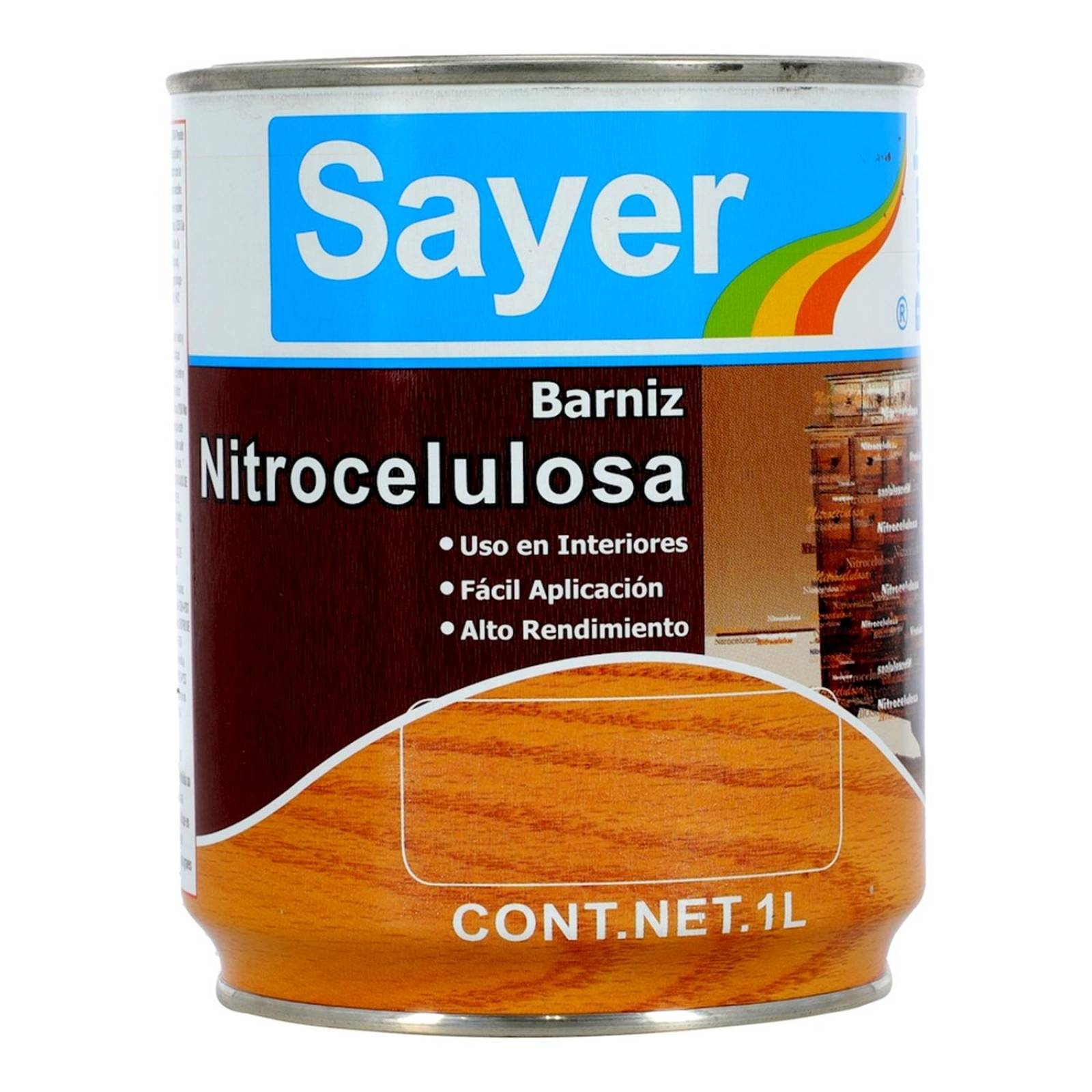 Laca Nitrocelulosa De 1 L Semi Mate Transparente