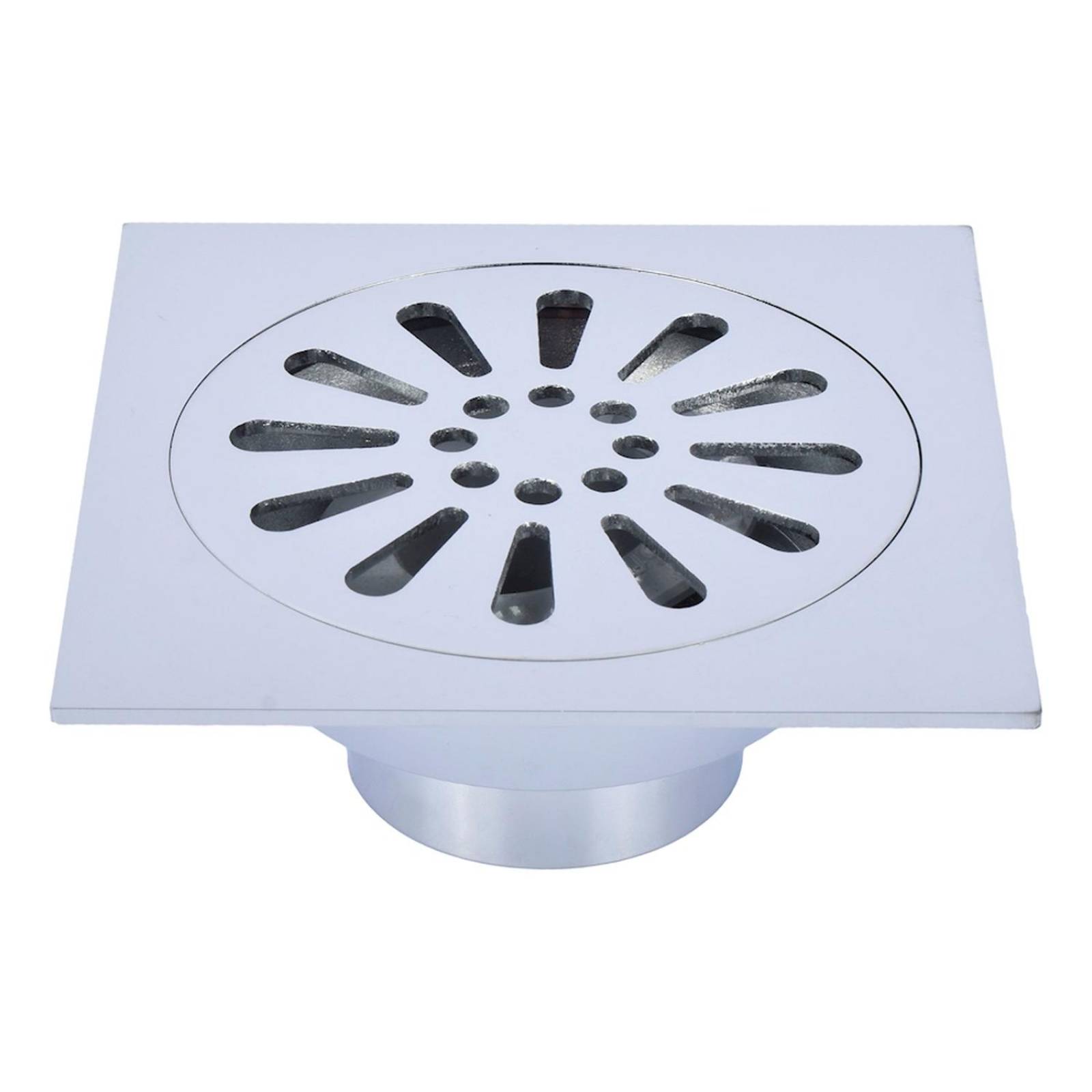 Coladera con válvula anti olores de 10 x 10 cm plata coflex 