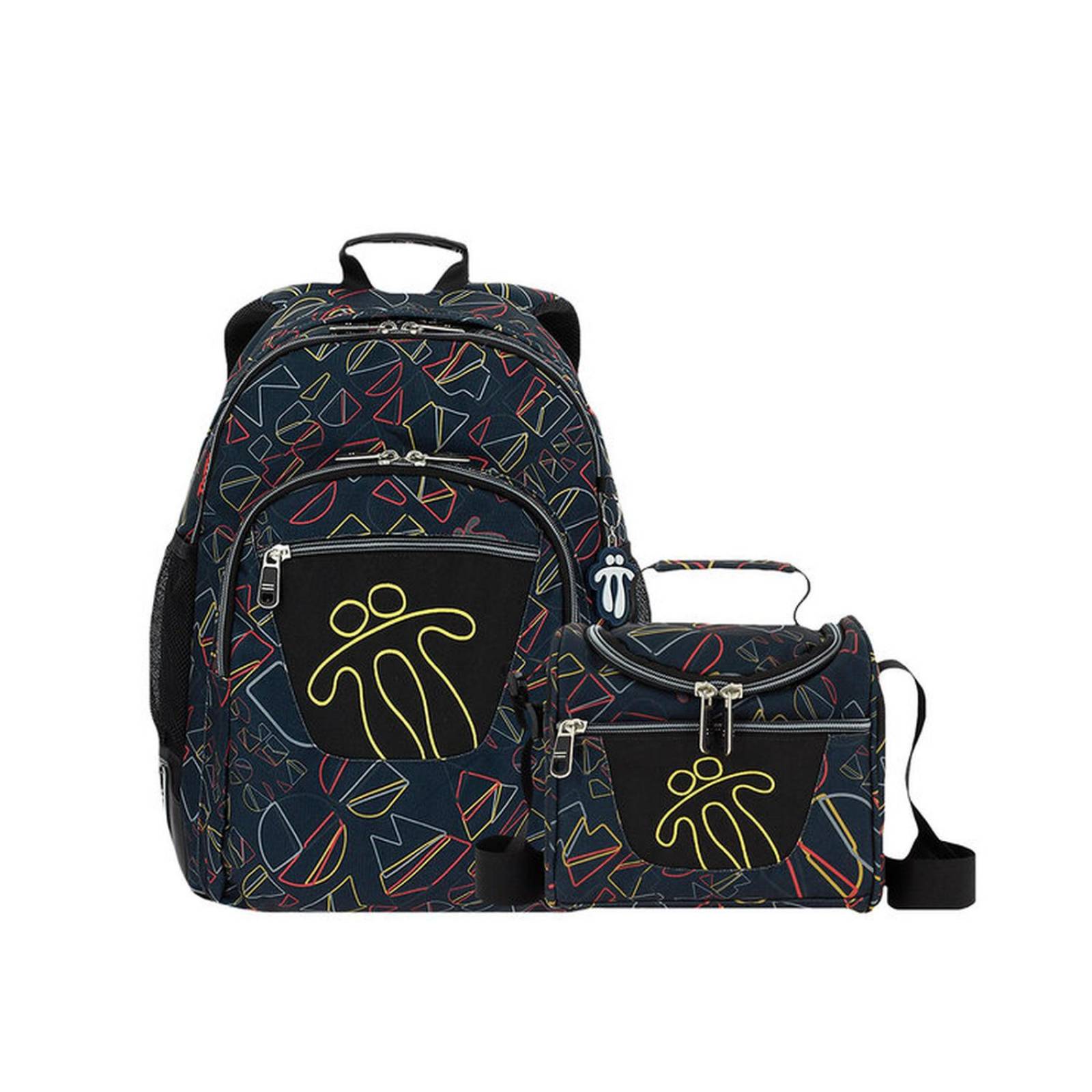 Set Escolar Mochila y Lonchera Color Negro Totto 
