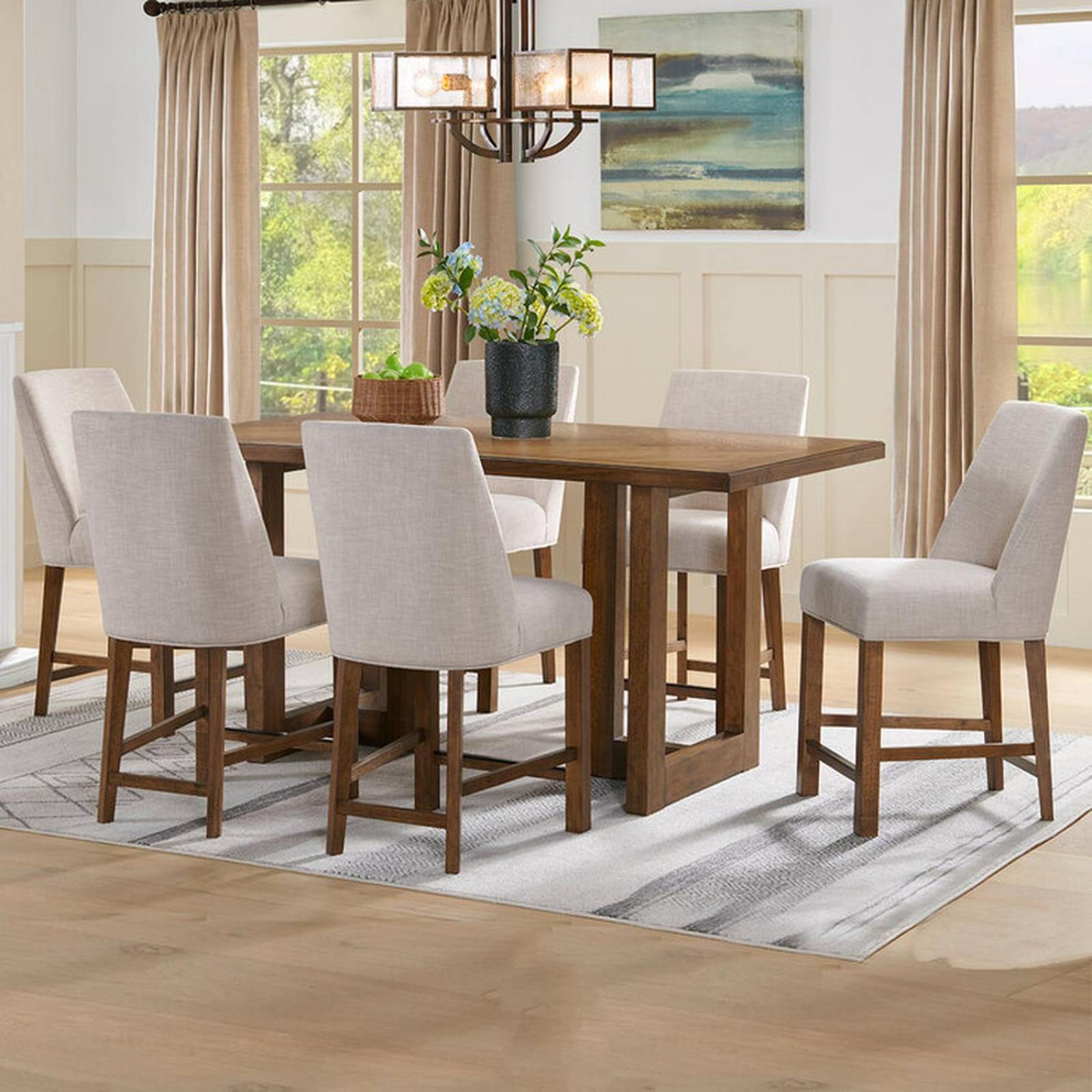 Universal Broadmoore Juego de Comedor Alto de 7 Piezas